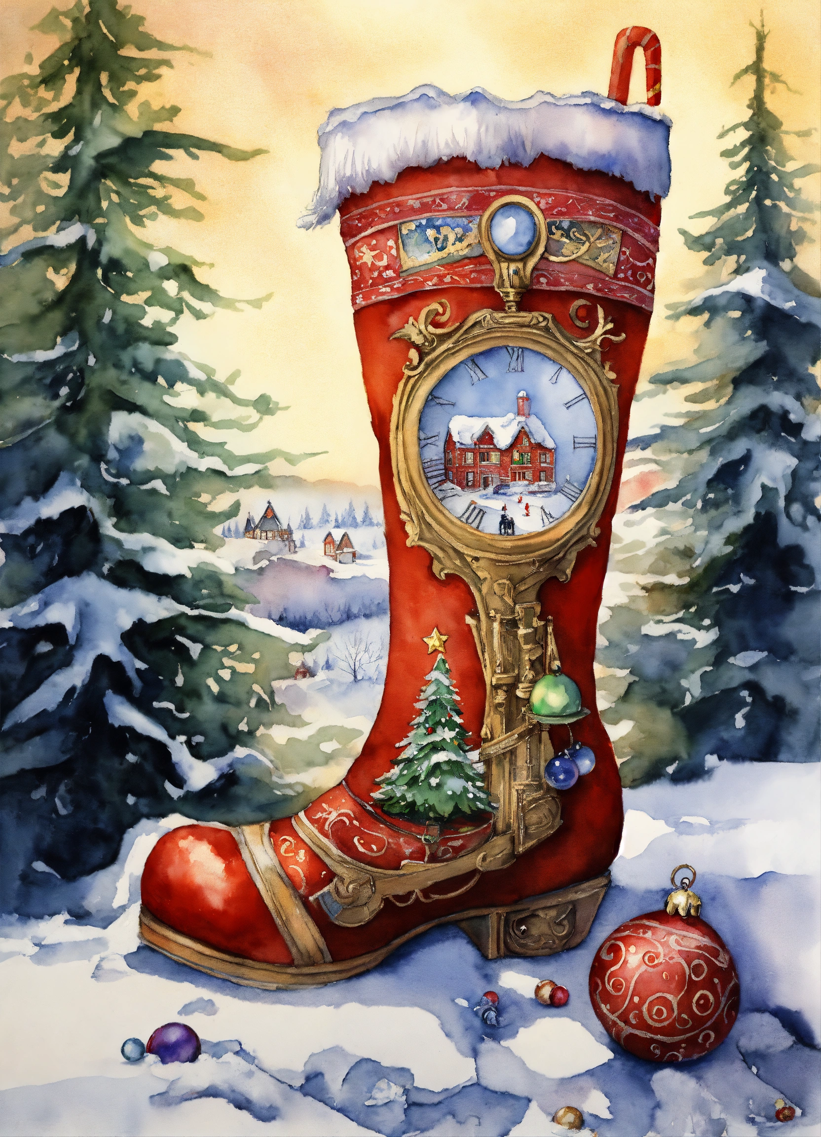 Lexica - A watercolor painting depicting an intricately detailed quirky ...
