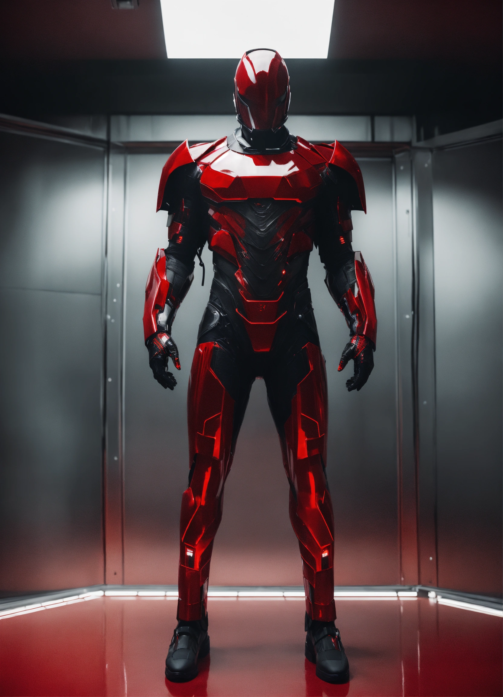 Lexica - An ultrarealistic photograph of an enormous minimalist red sci ...