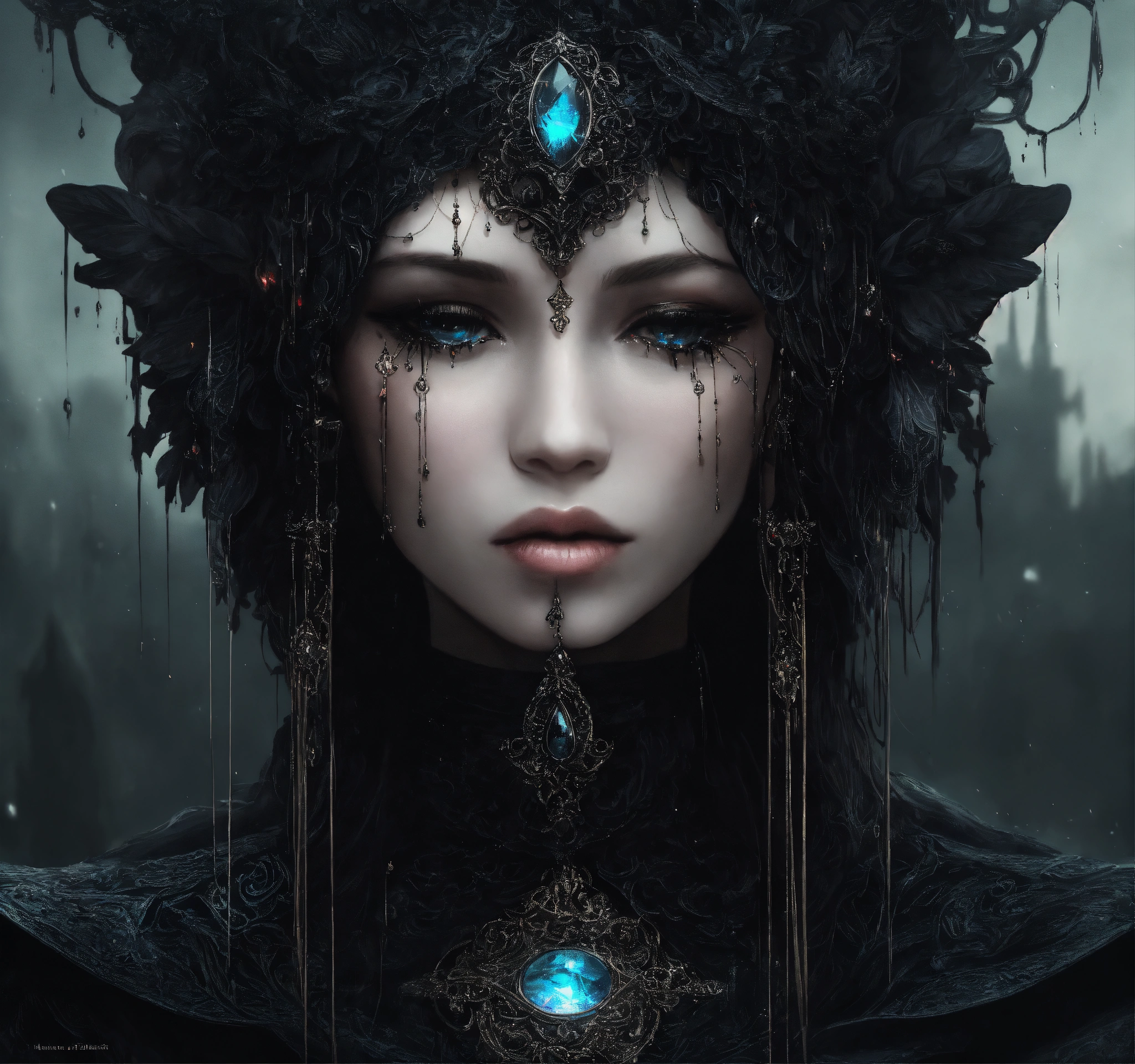 Lexica Black tears, intricate art, dark fantasy style