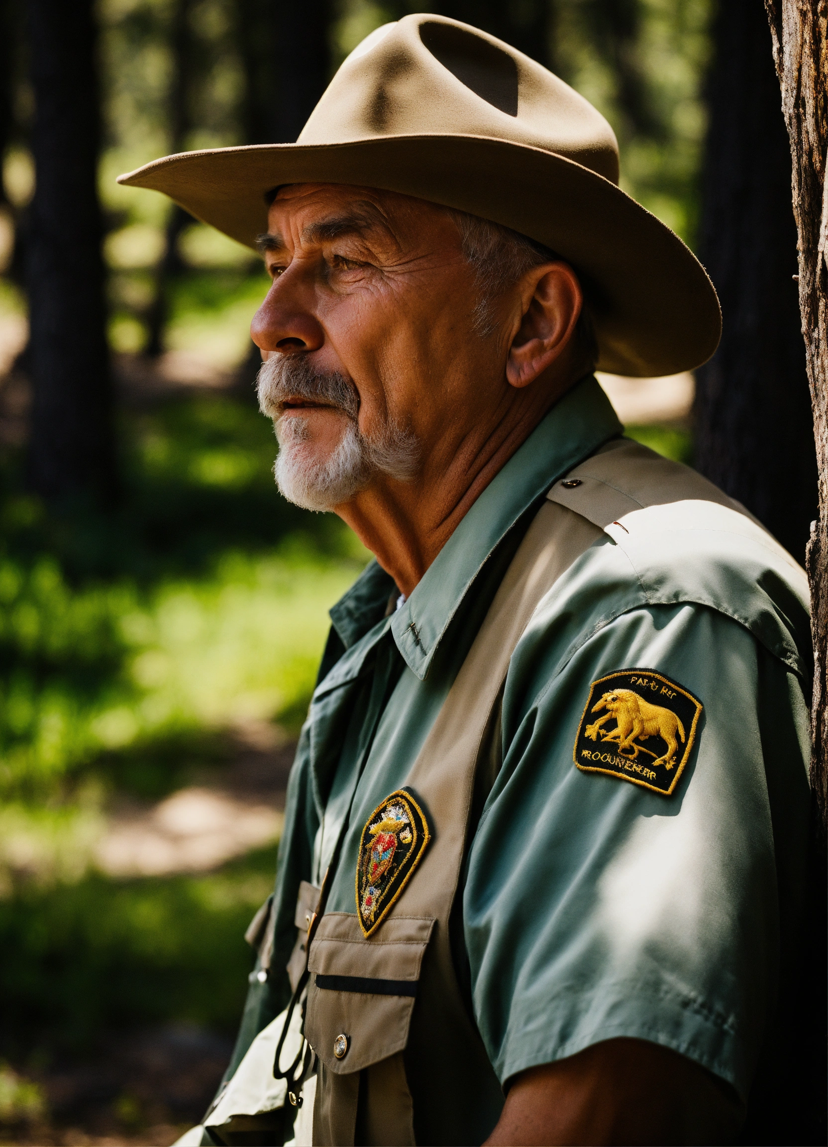 Lexica - Park ranger in Rocky Mountain National Park man old scare ...