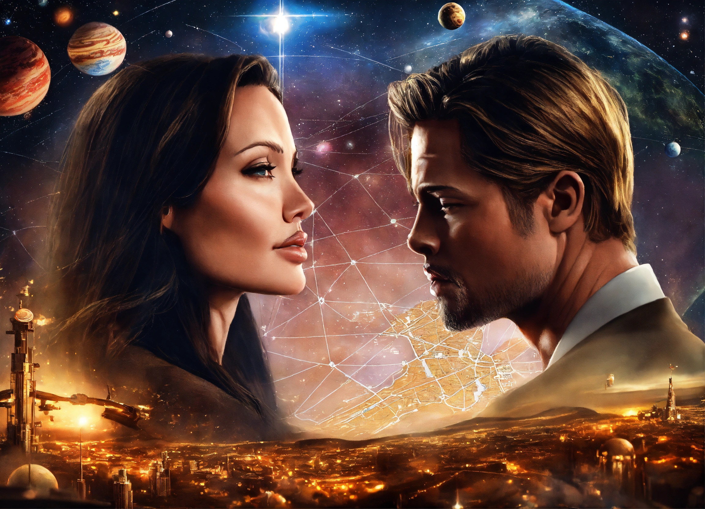 Lexica - Angelina Jolie and Brad Pitt visualizing the concept of an ...