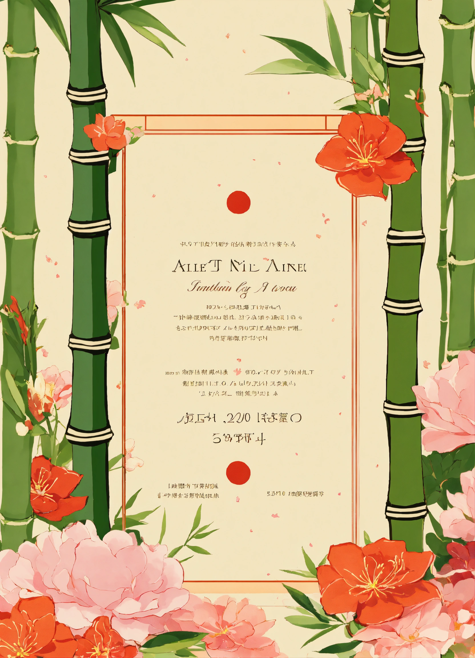 Lexica - A beautiful bamboo and floral wedding invitation design for a ...