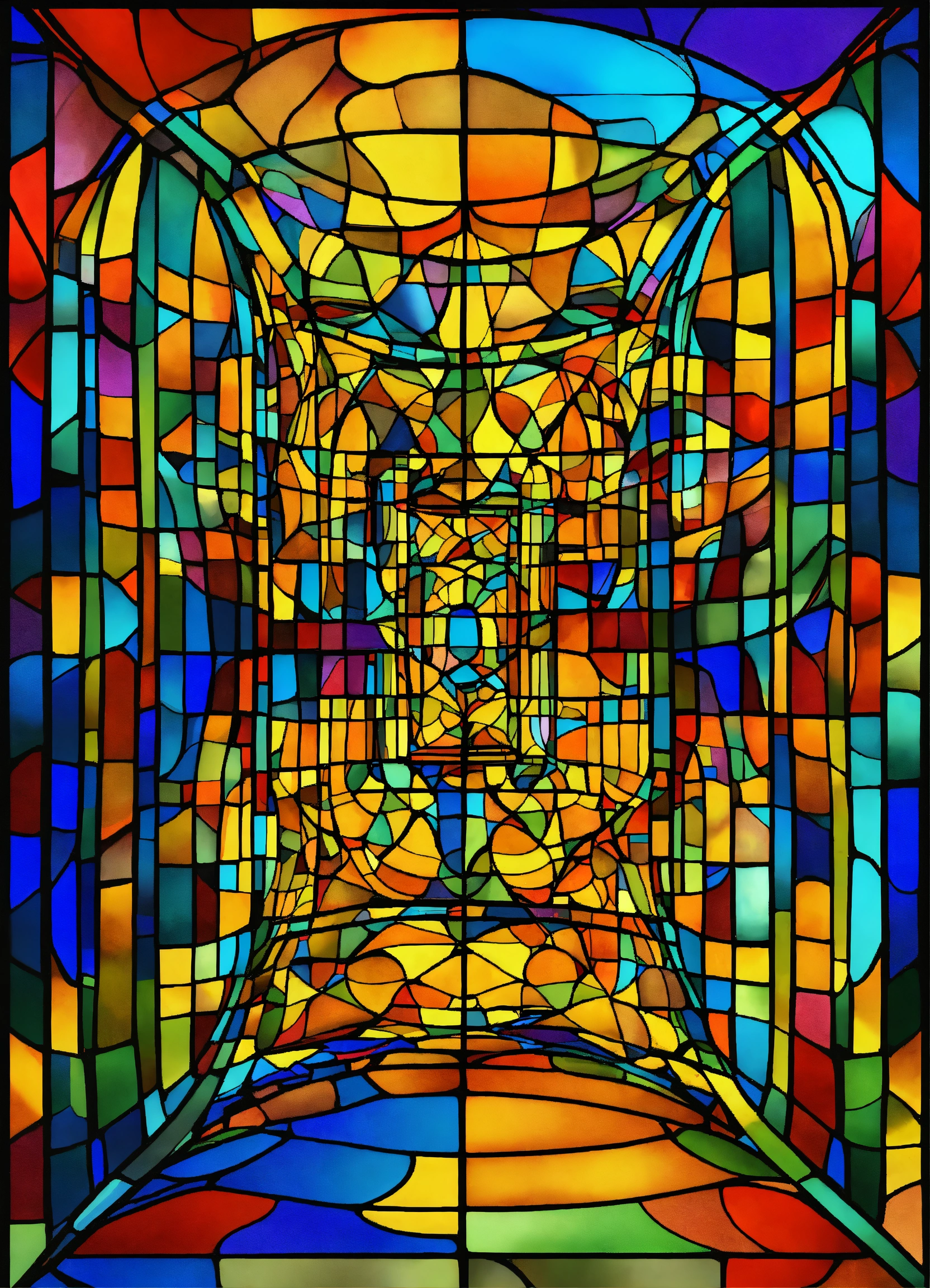 Lexica - Abstract art, a pattern similar to a stained glass window