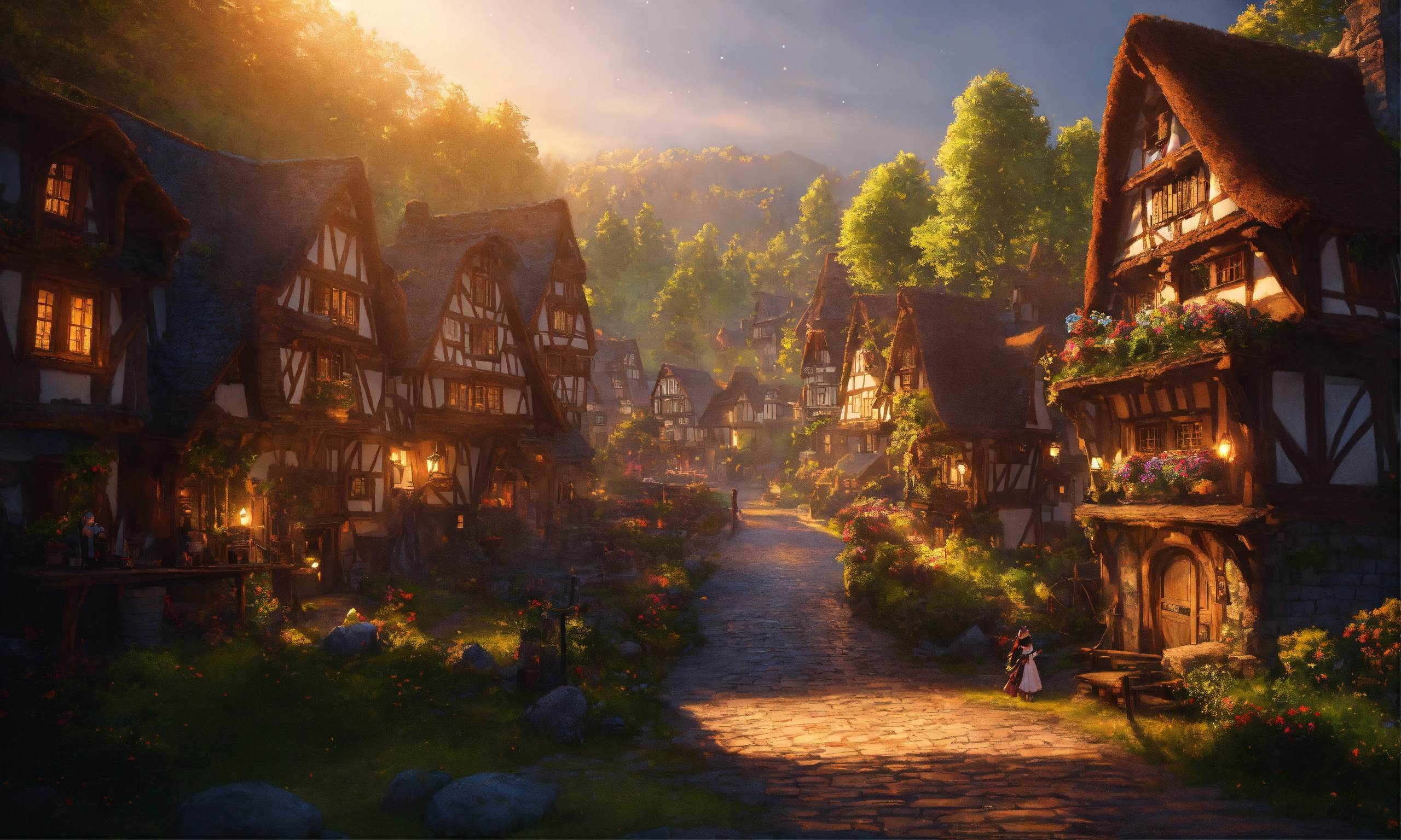Lexica - Epic shot of ultra detailed and cozy elves city with some half ...