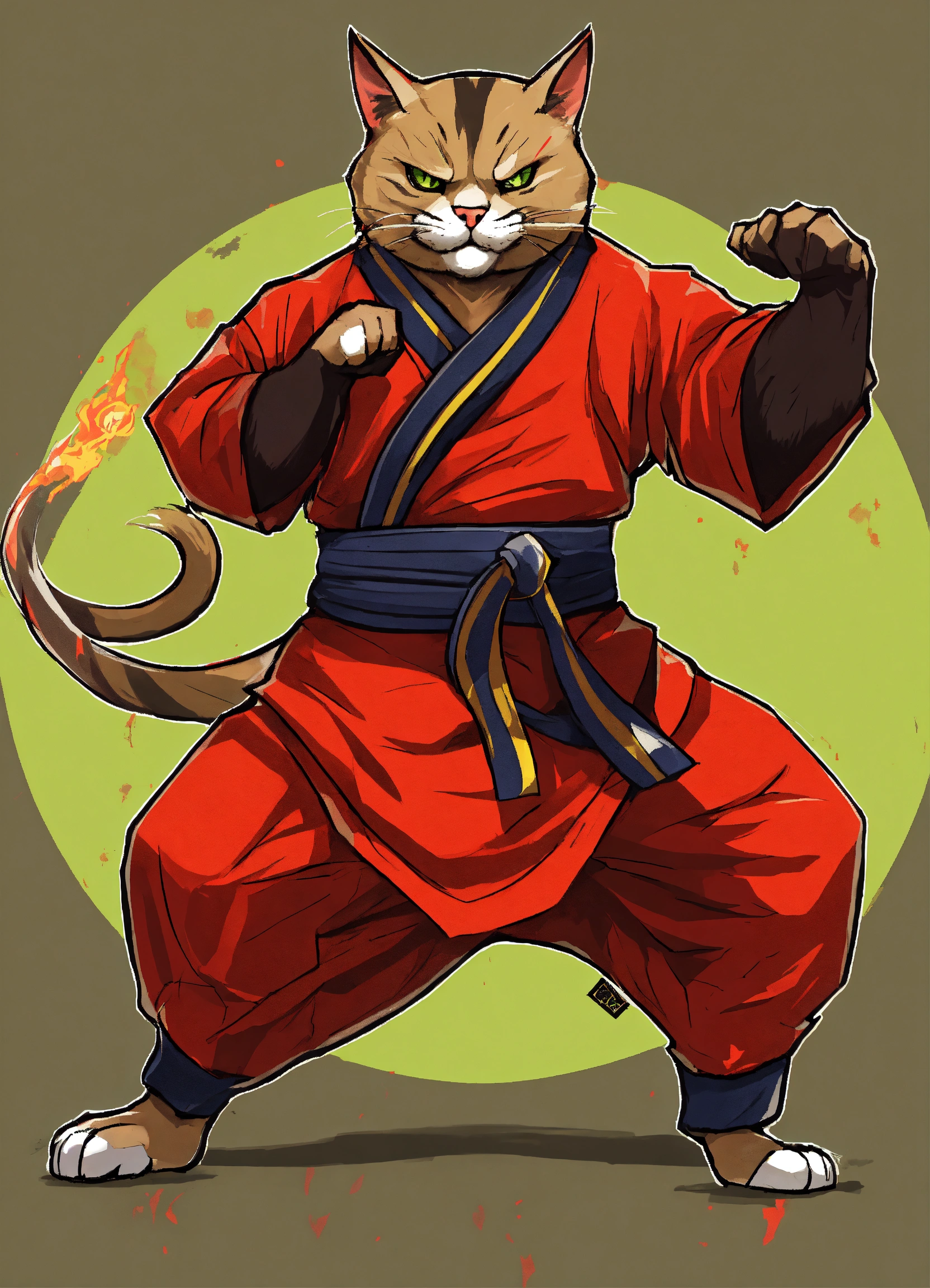 Lexica - CREATE A MEAN, EVIL, KUNG FU FIGHTING CAT, FULL BODY, CARTOON ...