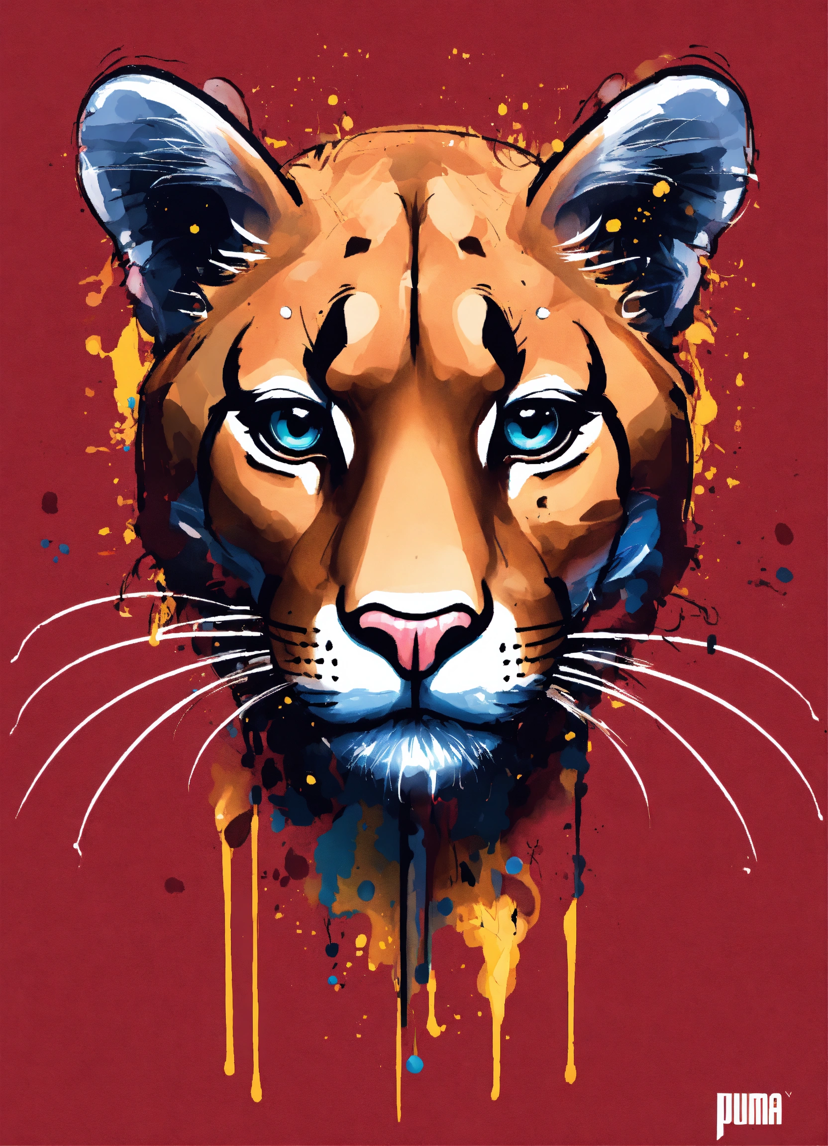 Lexica - Puma, cartoon,no background,splash,logo,