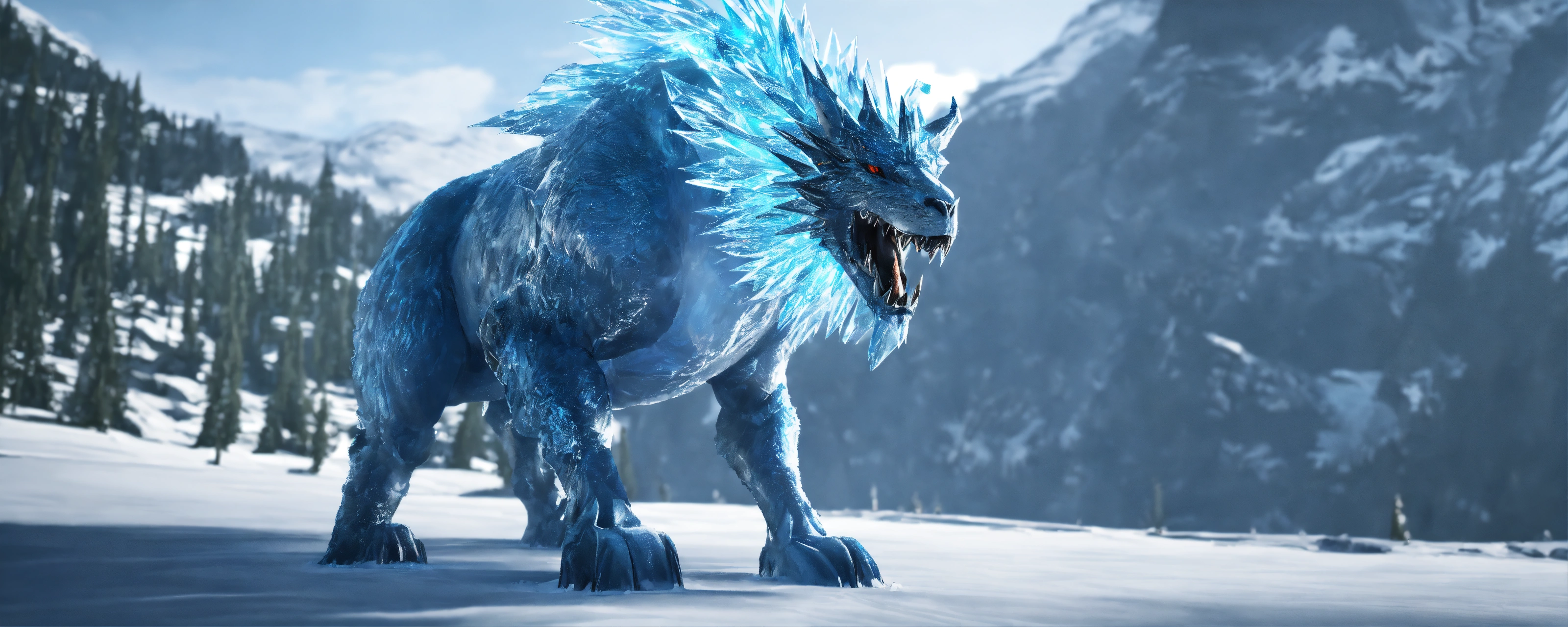 Lexica - A ice mythical creature, 32k, UNREAL ENGINE