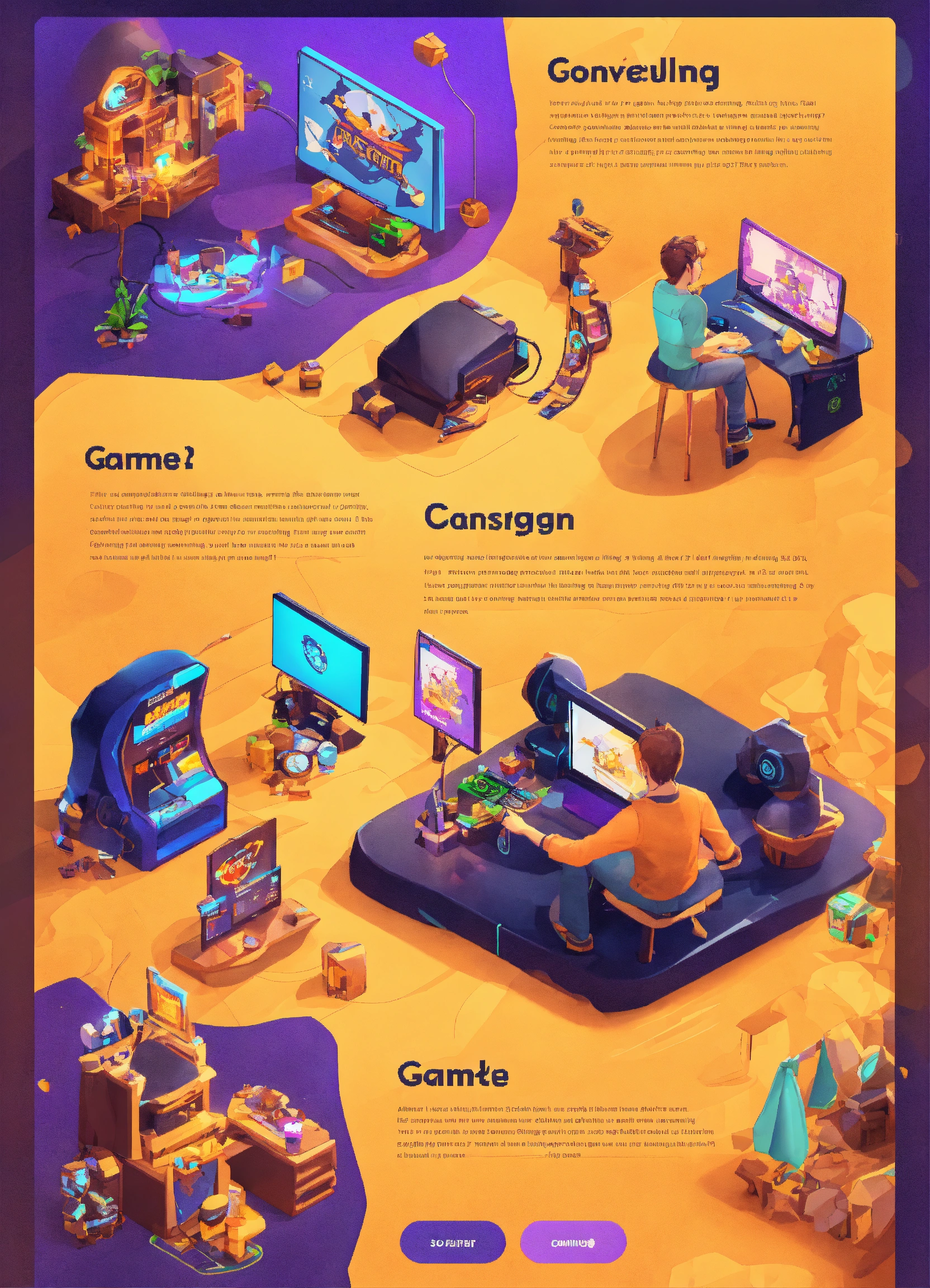 Lexica - Services page design for gaming services - consulting, 3D ...