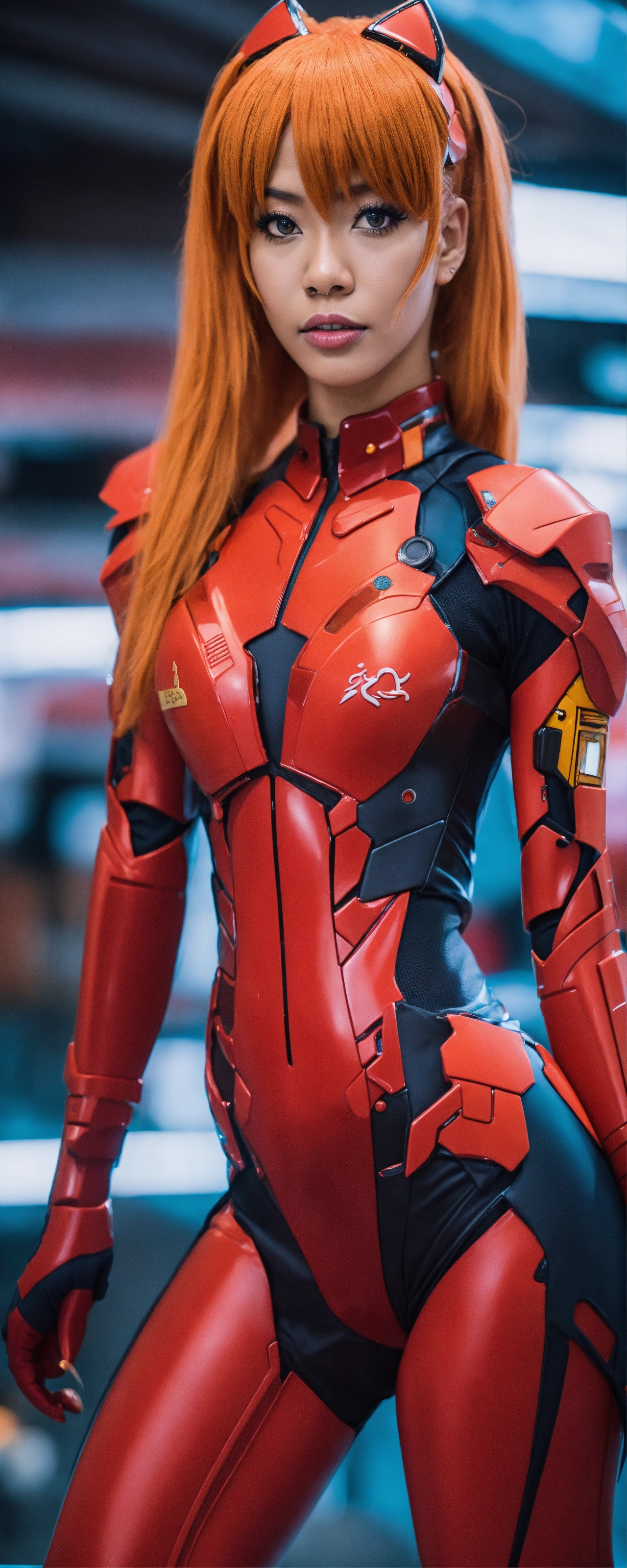 Lexica - Slim african woman cosplaying asuka langley