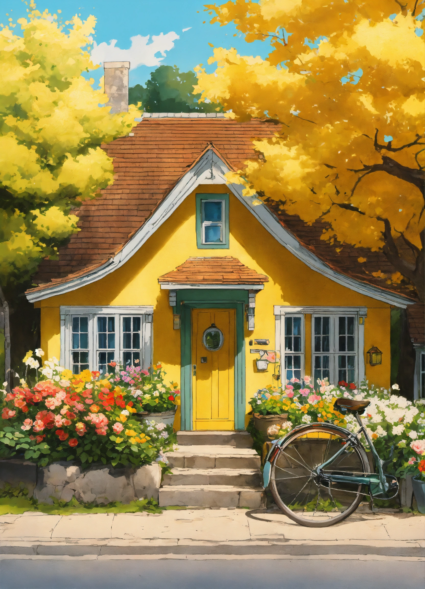 house on the hill bag flower yellow 黄色 Bodysuit (Yellow Flower