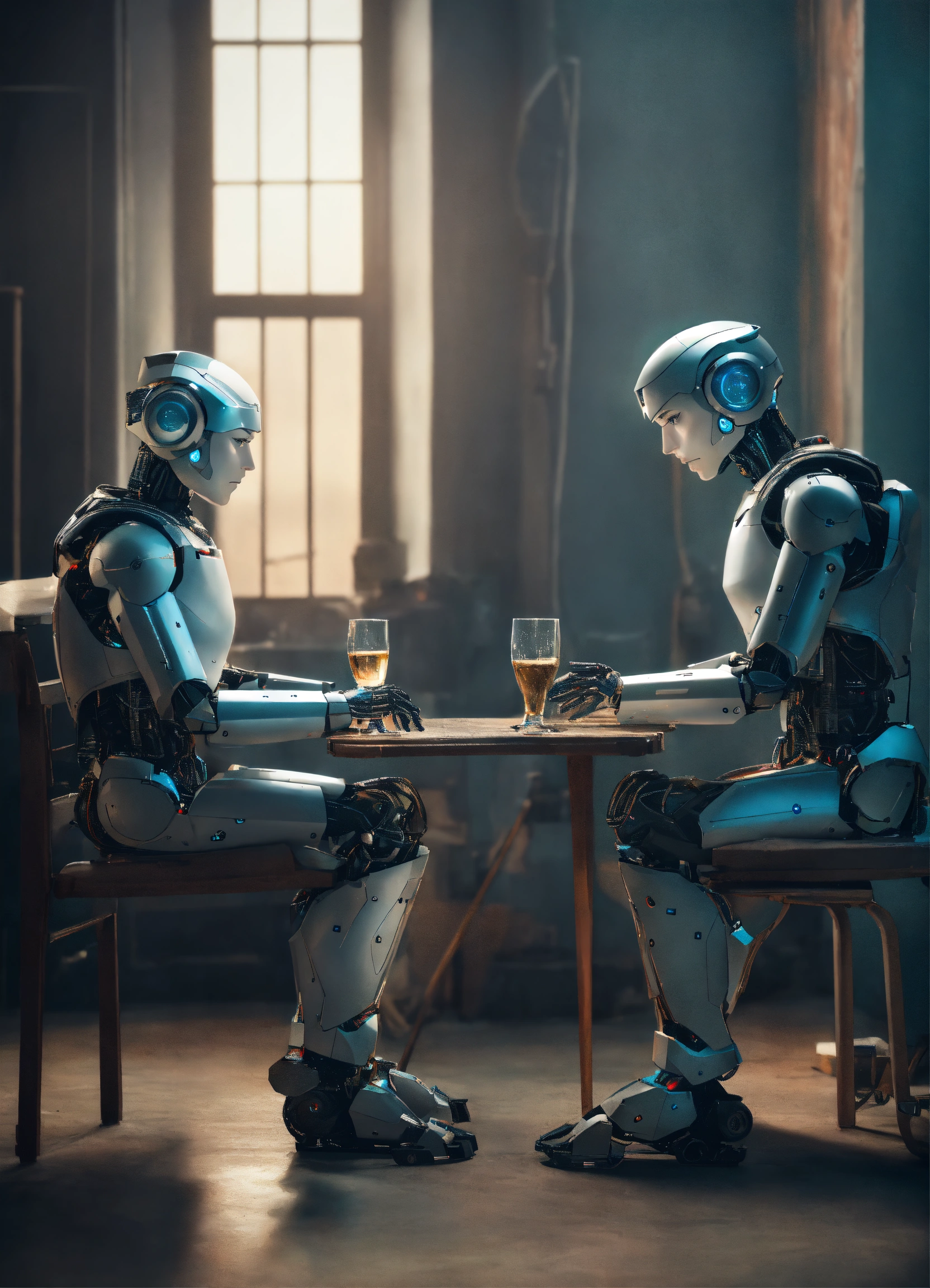Lexica - Create a hyper-realistic 4K image showcasing two humanoid ...