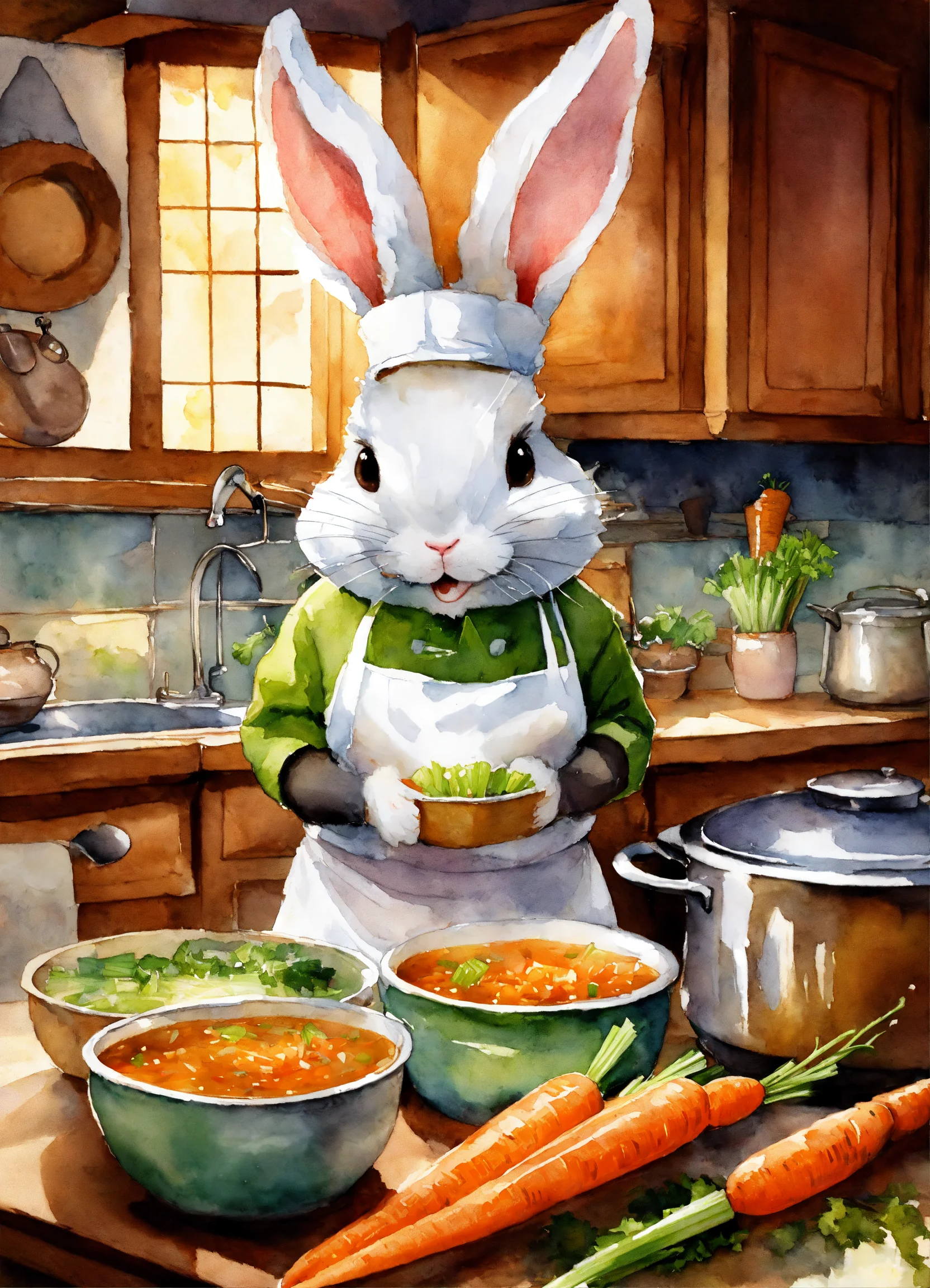 Lexica - A rabbit eating soup