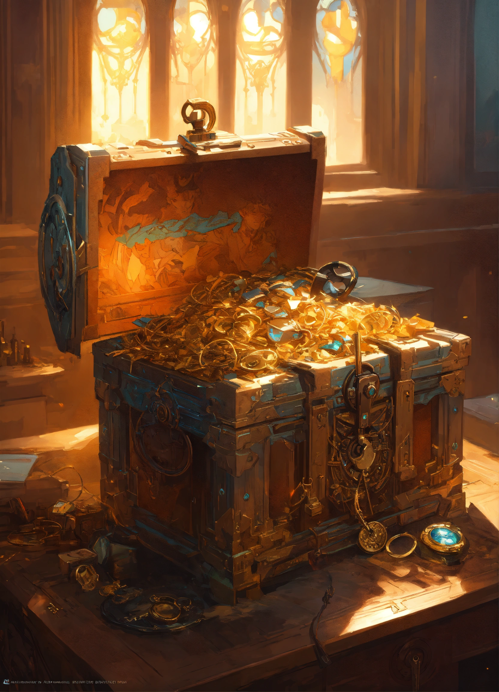 Lexica - Chest lock with a key in it, detailed digital art, ((highly ...