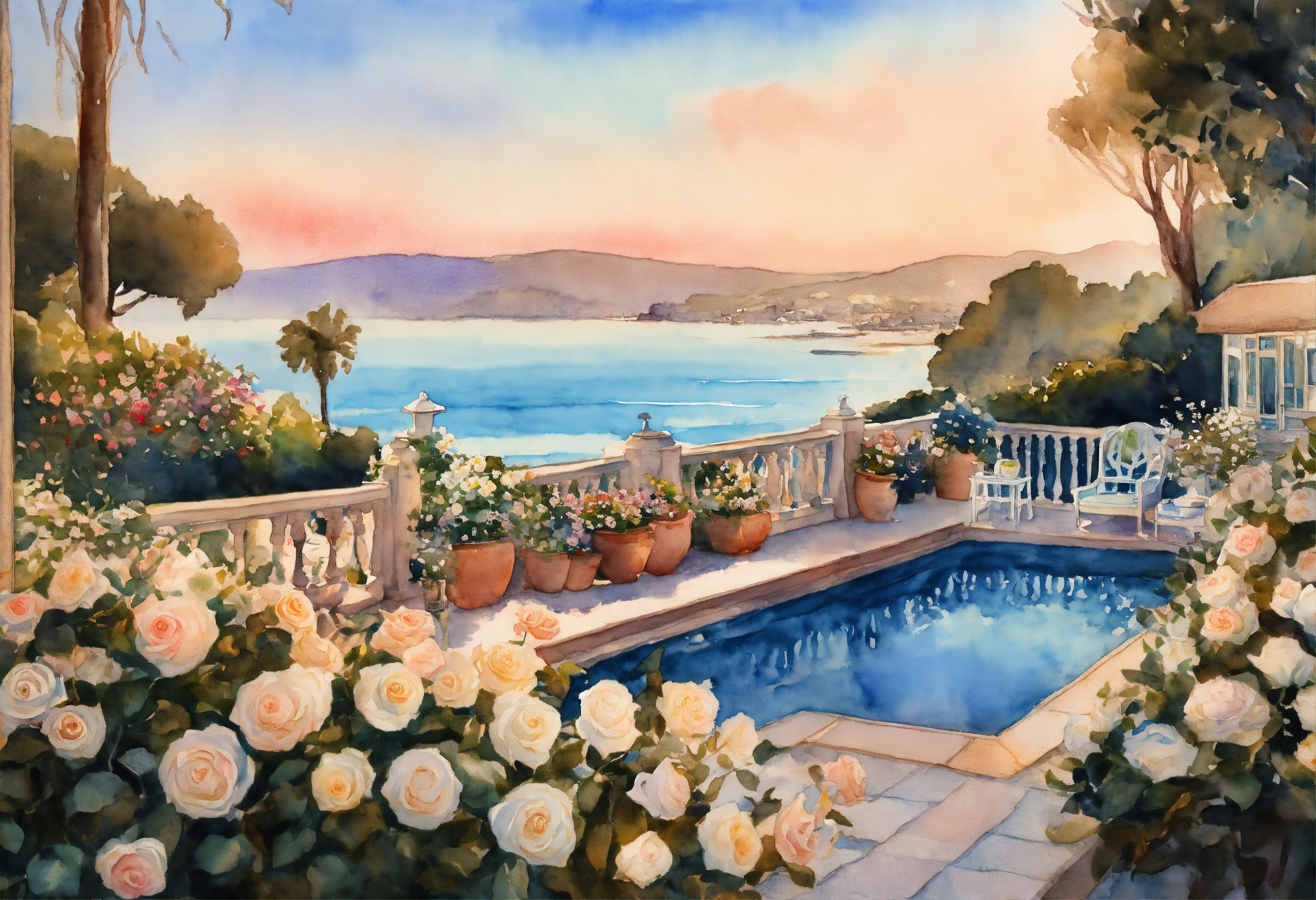Lexica - Watercolour painting, pastel colours, warm light, intricate ...