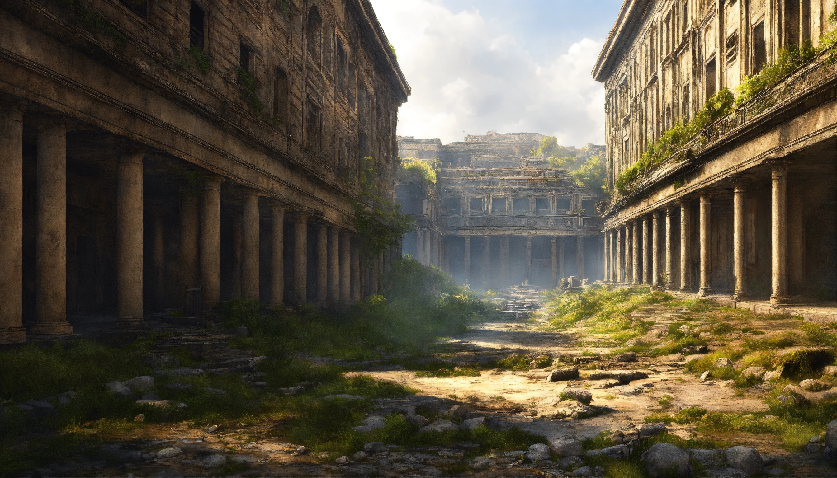 Lexica - Mysterious abandoned city civilization photorealistic rendering