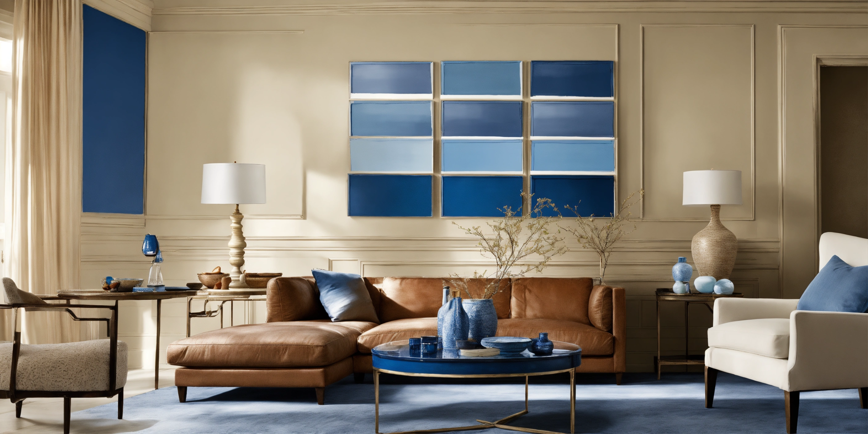 Lexica - HYPER-Realistic paint color palette of varying blues paired ...