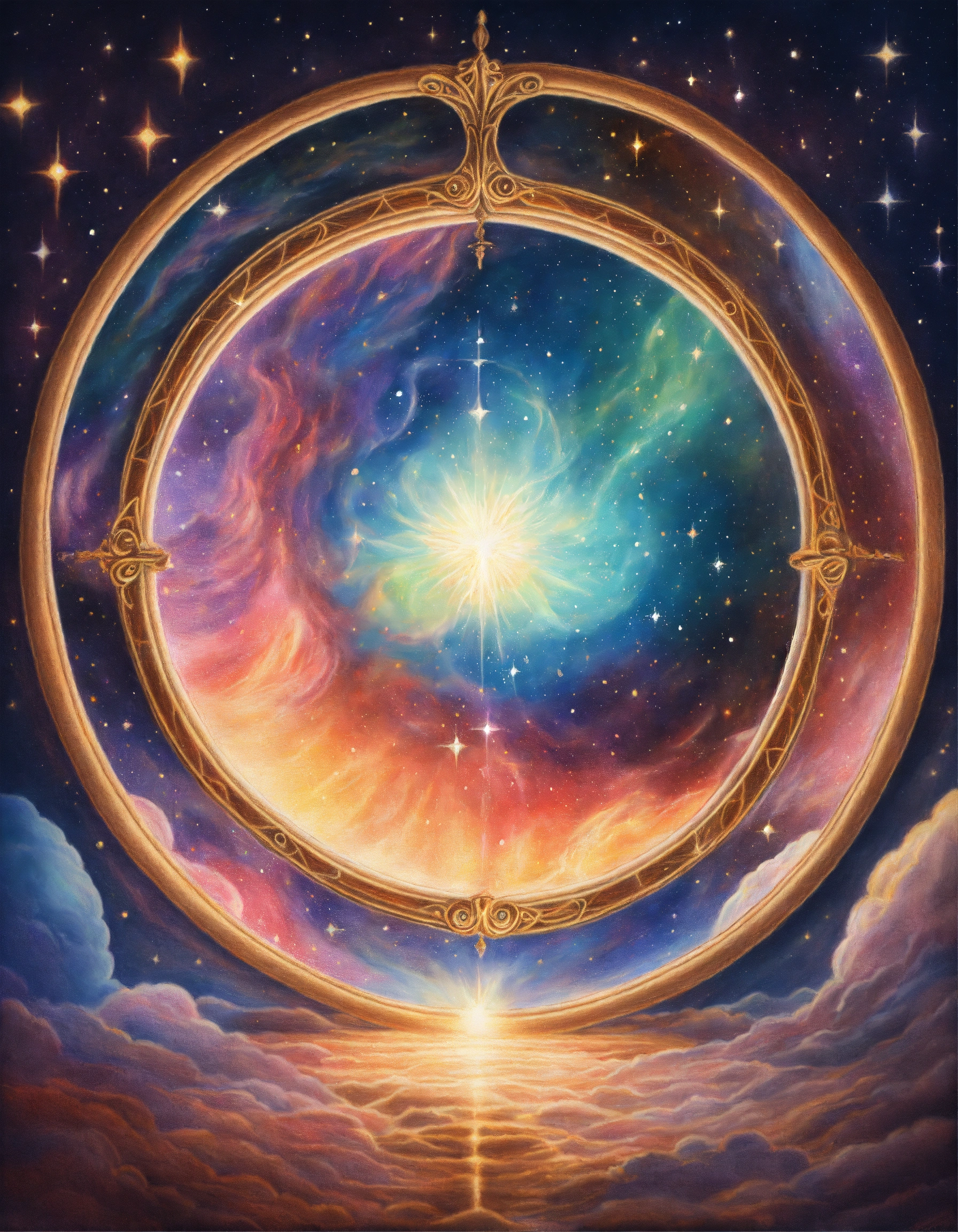 Lexica Realistic colored pencil drawing of a big magic celestial