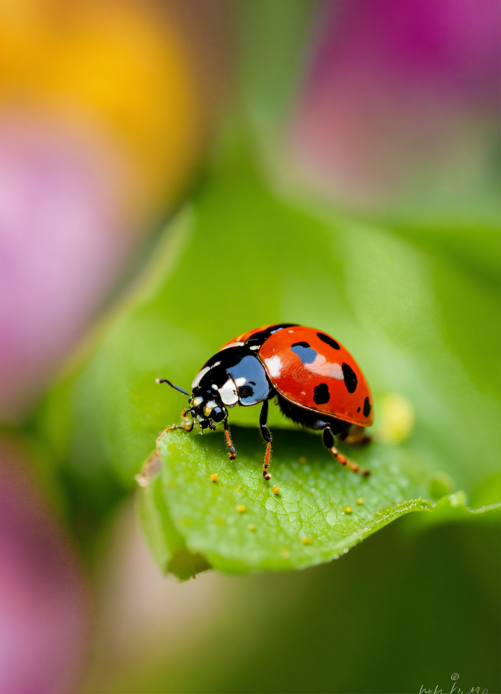 Lexica - Ladybug in garden, vibrant color grading, f-stop 1.2, depth of ...