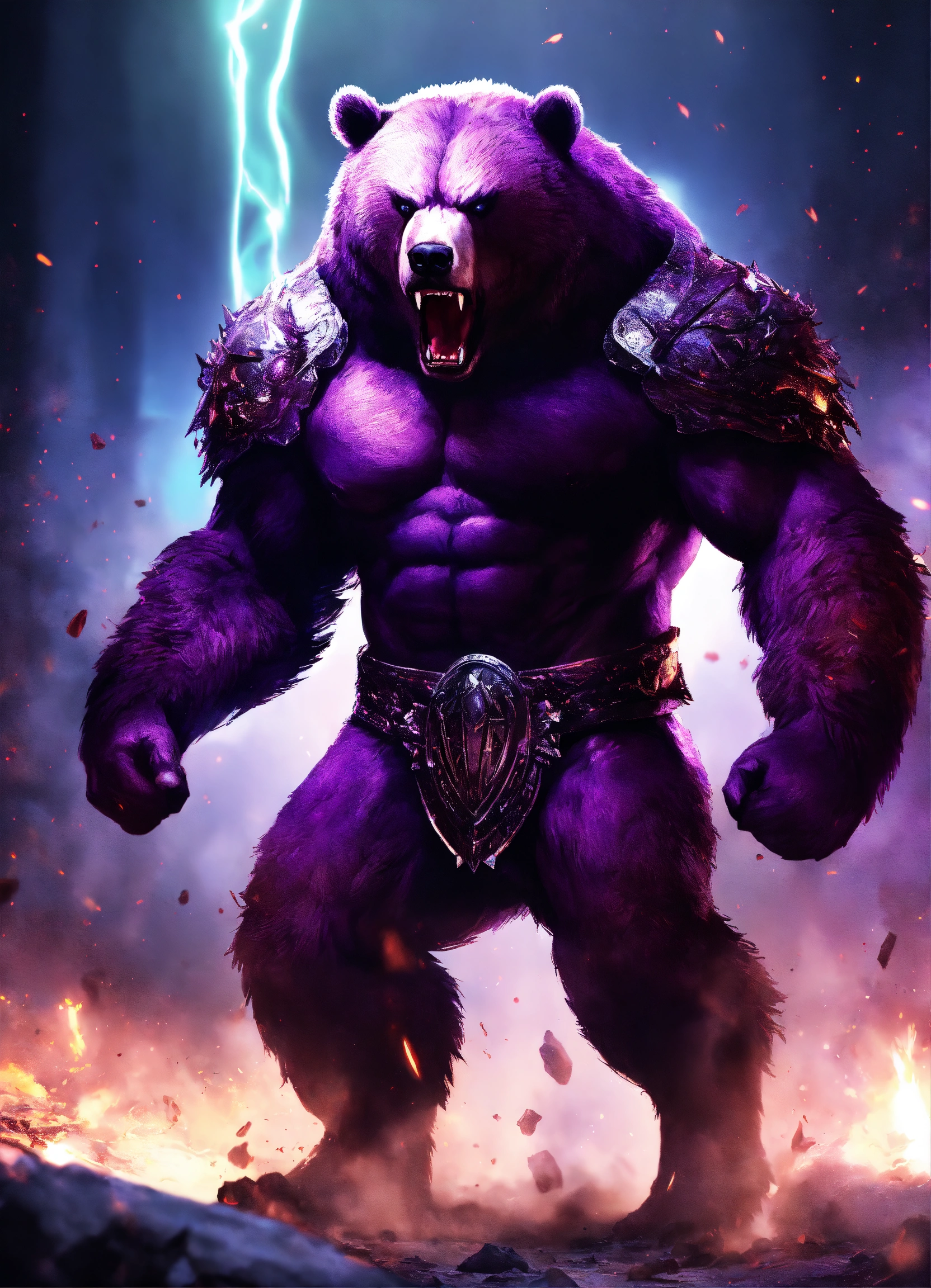 Lexica - Angry, savage, madness, rage bear, ancient, digital art, black ...