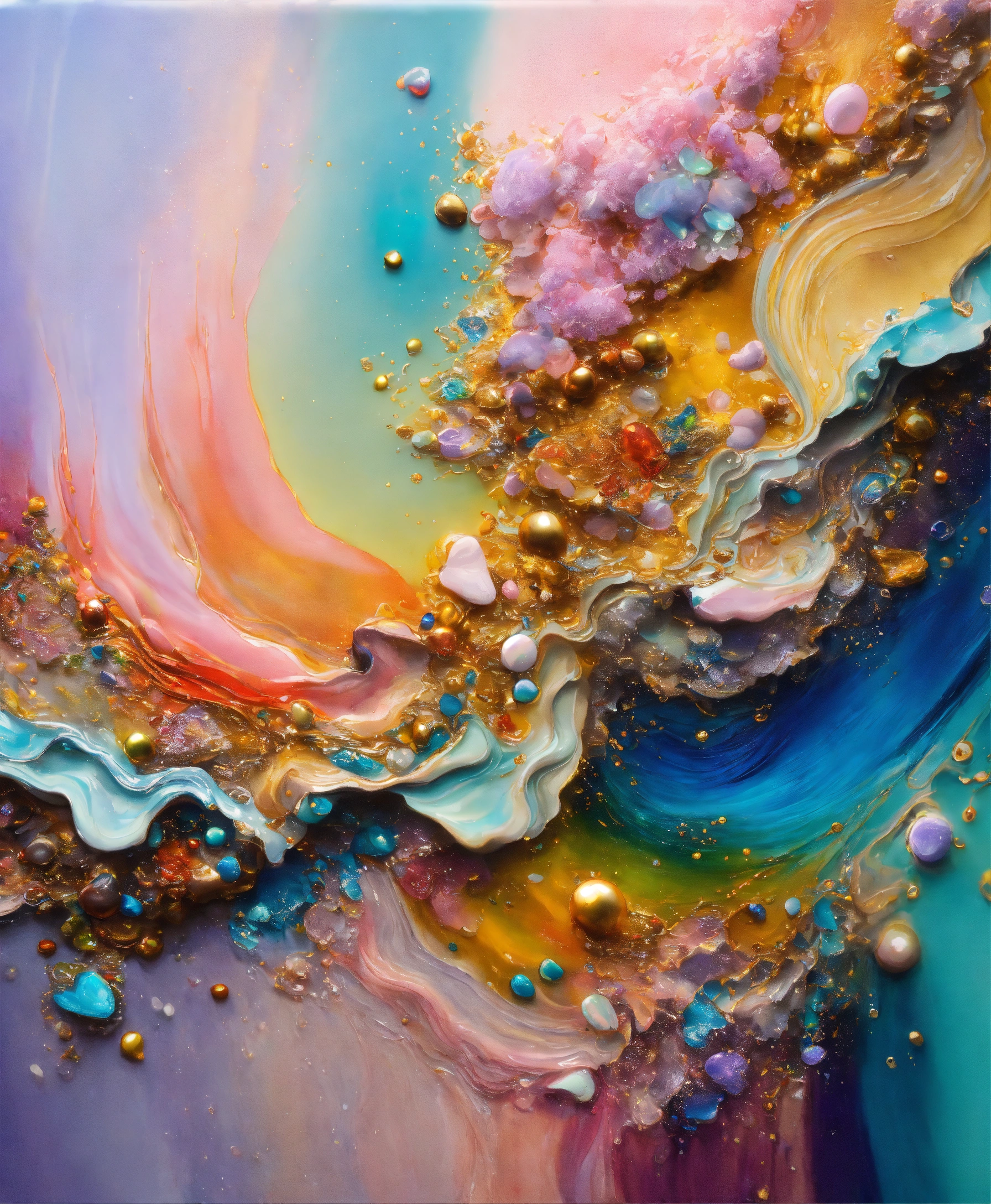 Lexica - Colorful abstract painting oil and water complex complicated ...