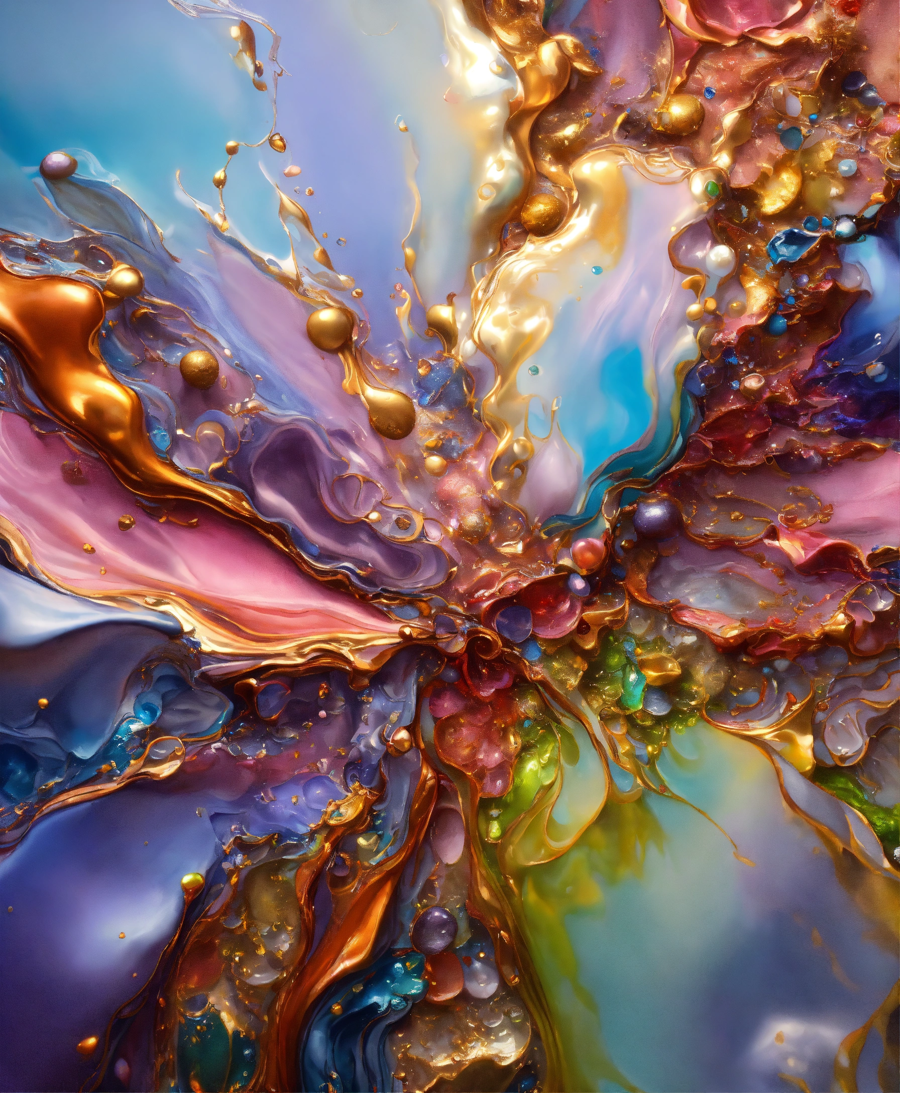Lexica - Colorful abstract painting oil and water complex complicated ...