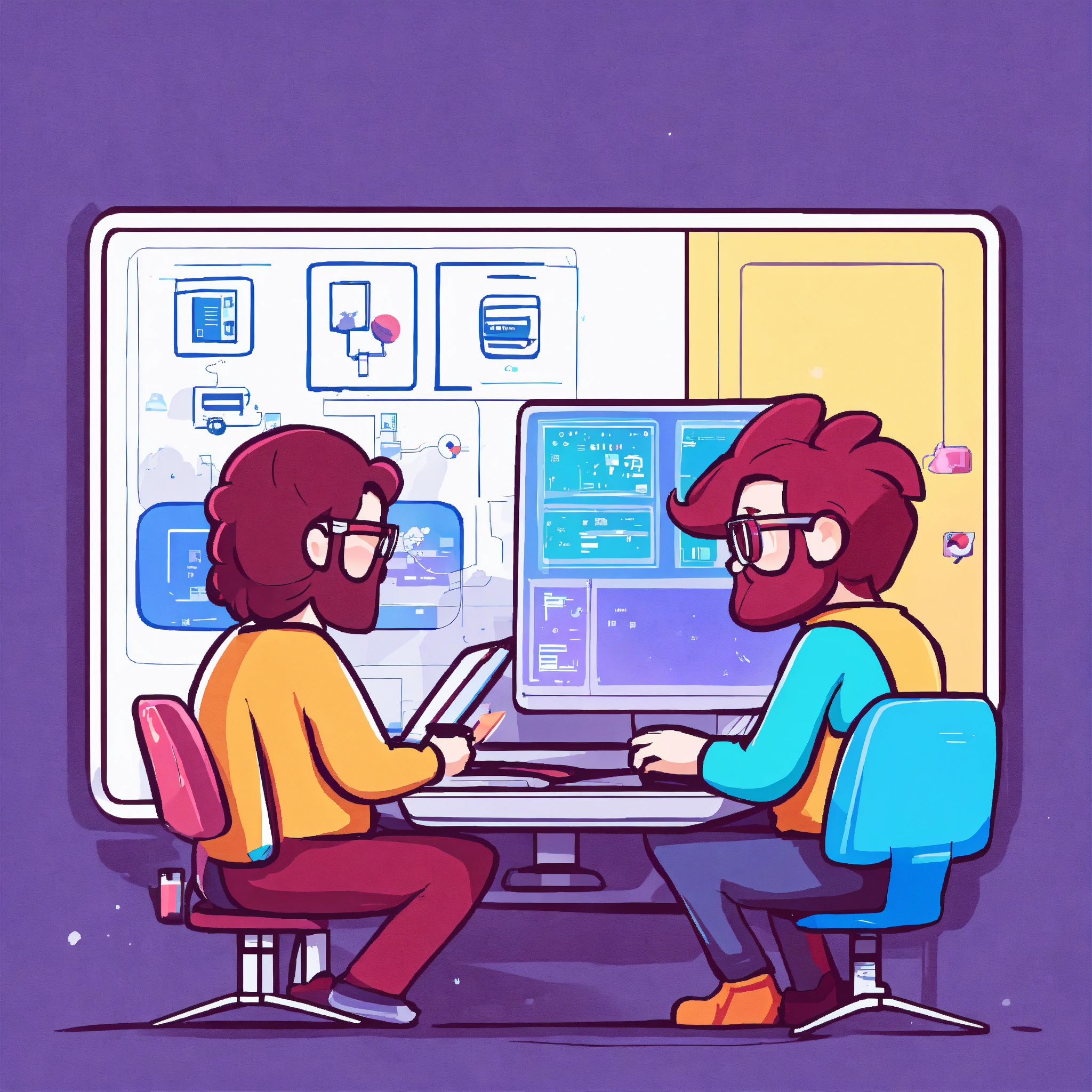 Lexica - Cute developers jointly creating a computer design at a ...