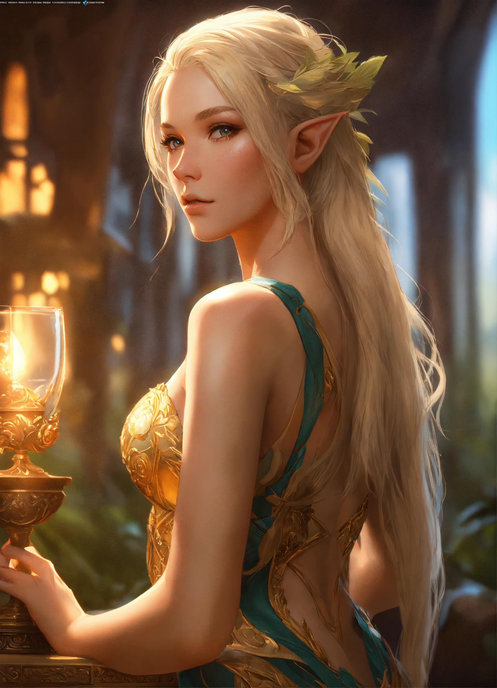 Lexica - Beautiful fantasy elf girl girl, blonde hair, backside, full ...