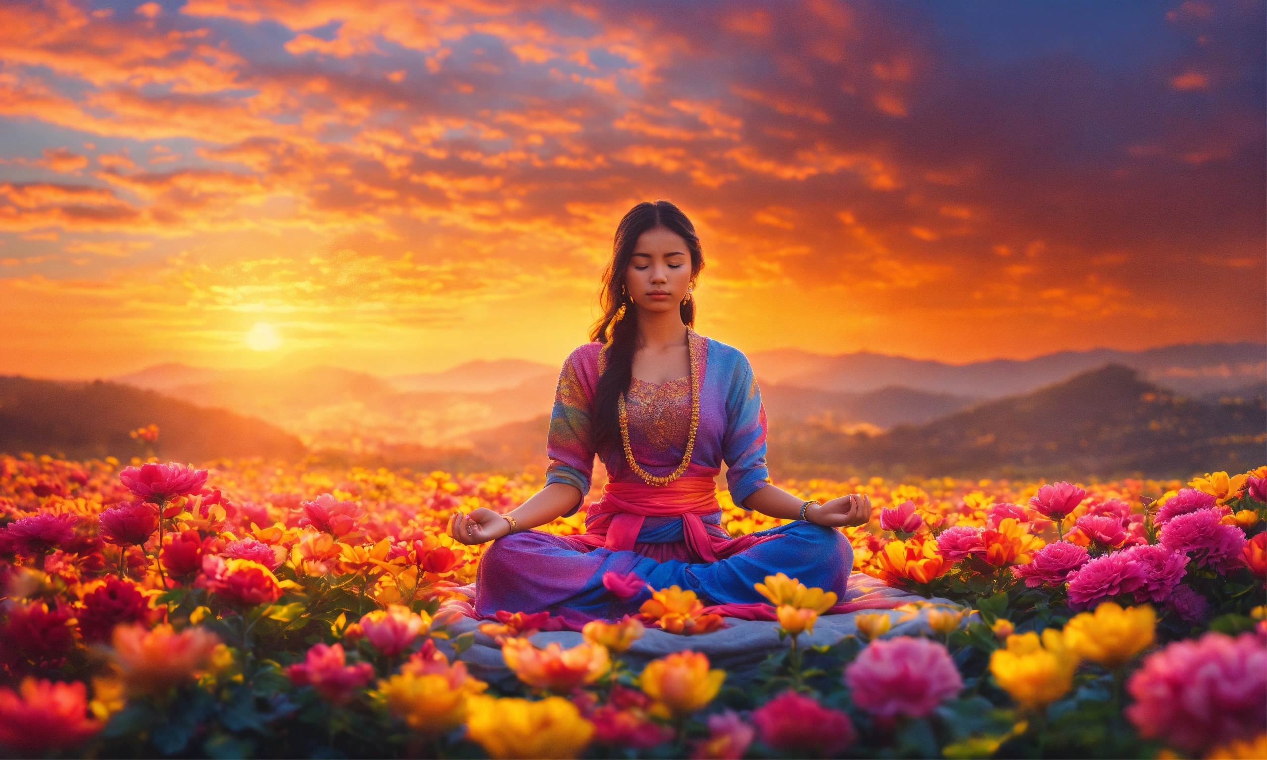 lexica-a-beautiful-girl-in-meditation-a-vibrant-light-covering-this