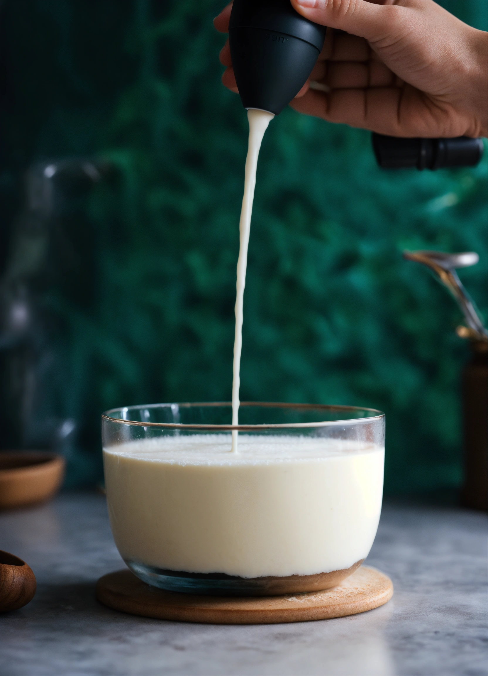 Lexica - Milk frothed by handheld whisk