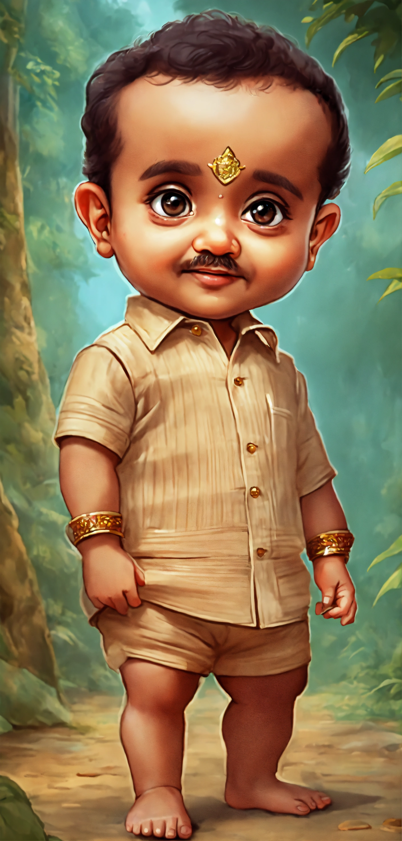 Lexica - Narendra Modi as a cute baby cartoon, big eyes Ultra realist