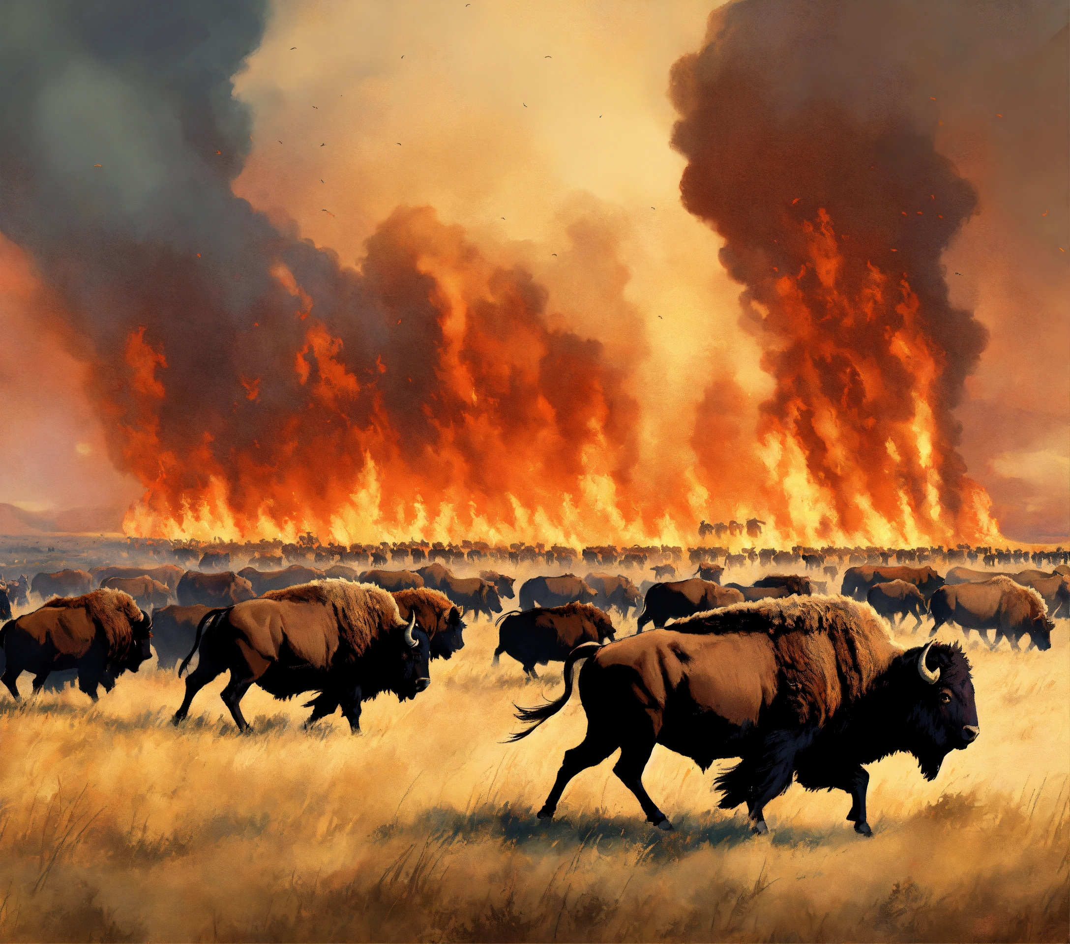 Lexica - Out on the open prairie during the 1800's, a large herd of ...