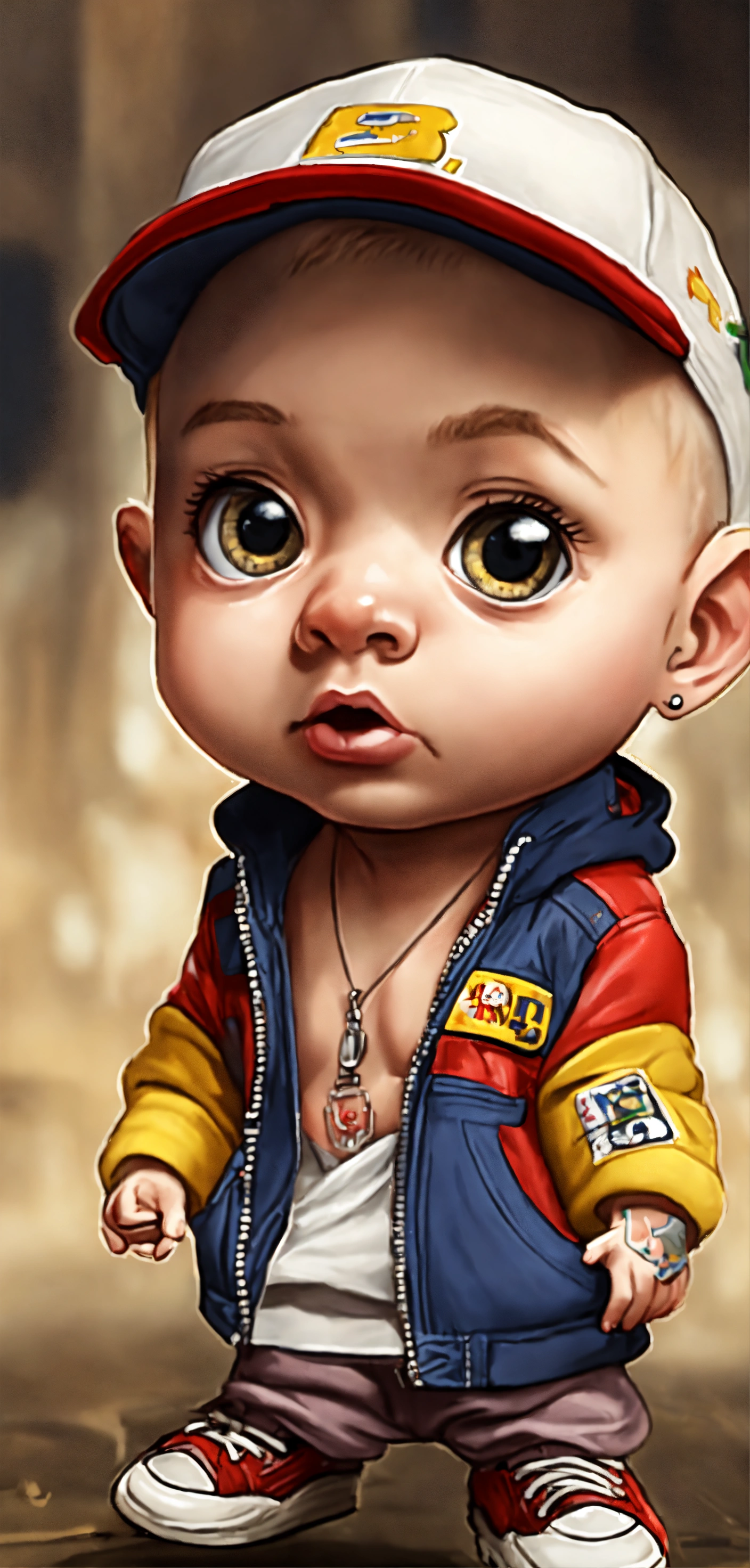 Lexica - Will Eminem as a cute baby cartoon, big eyes Ultra realist
