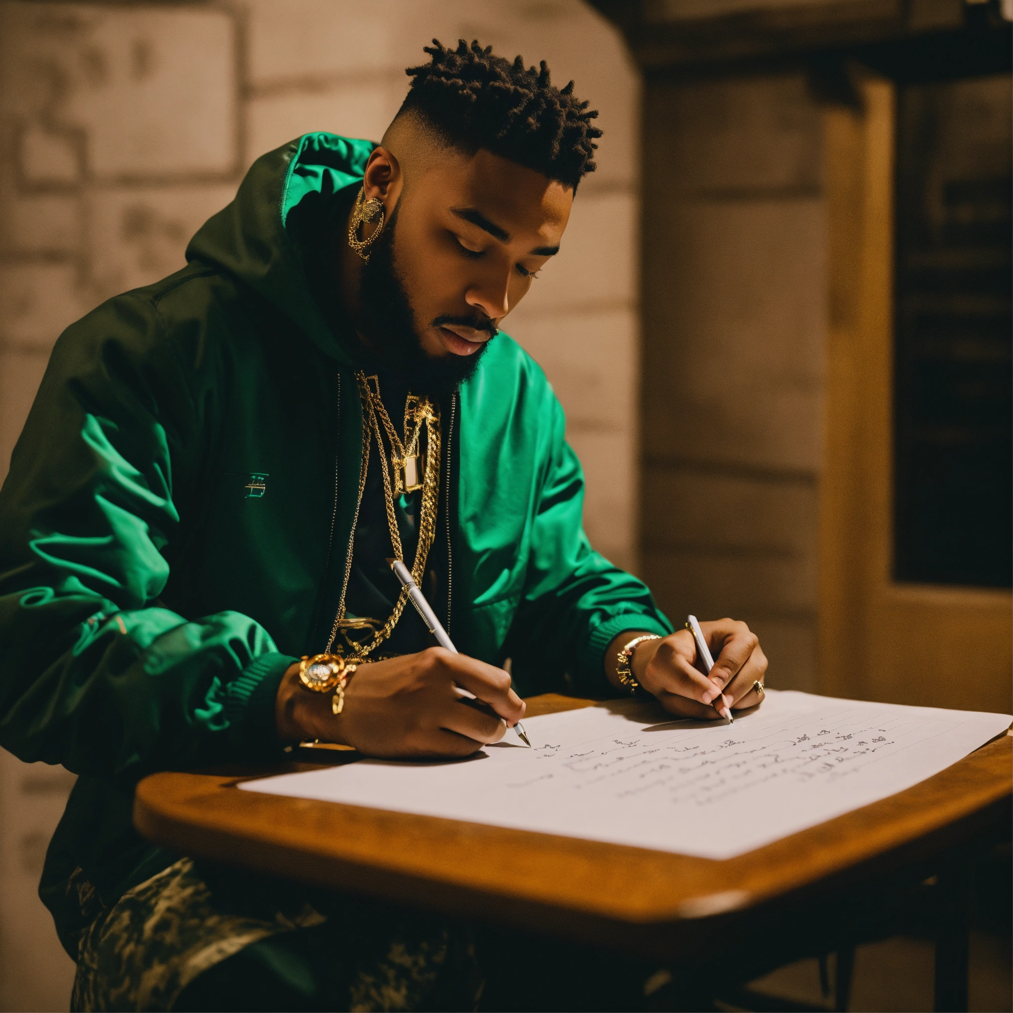 Lexica - Rapper writing songs on paper