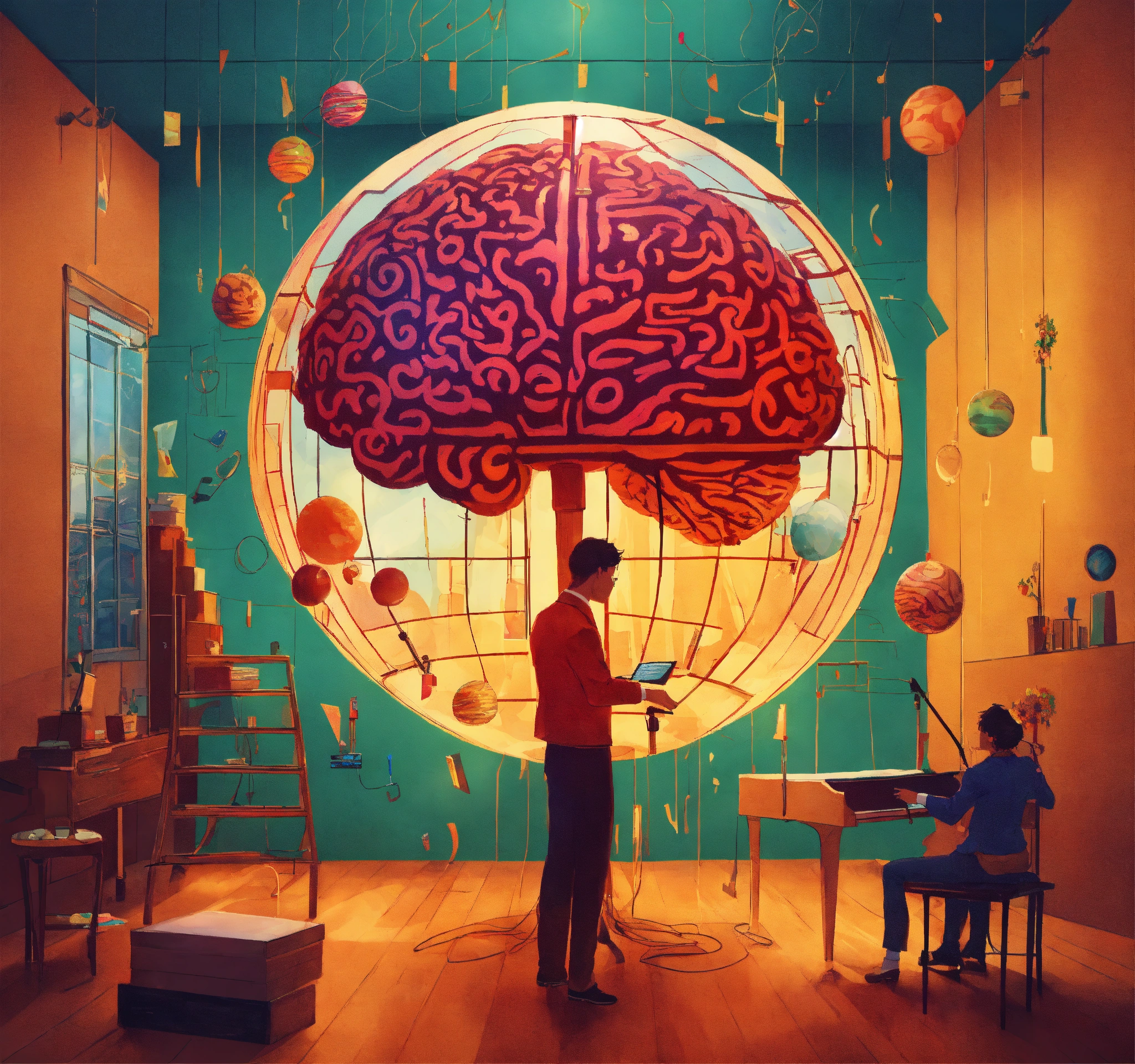 Lexica - Create an image depicting an imaginative indoor scene with a ...