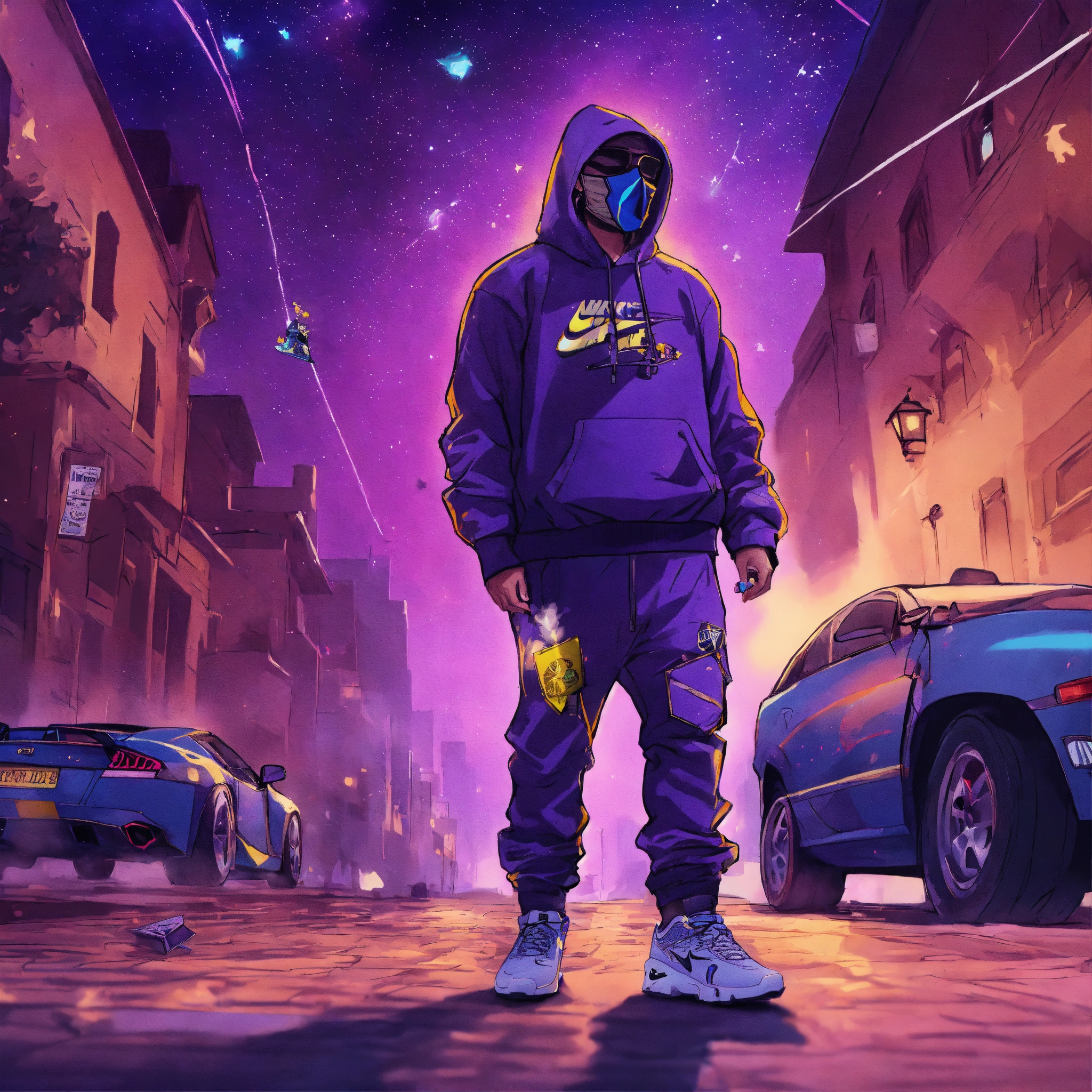 Lexica - Criminal, german rapper, fully masked, jogging pants, nike air ...