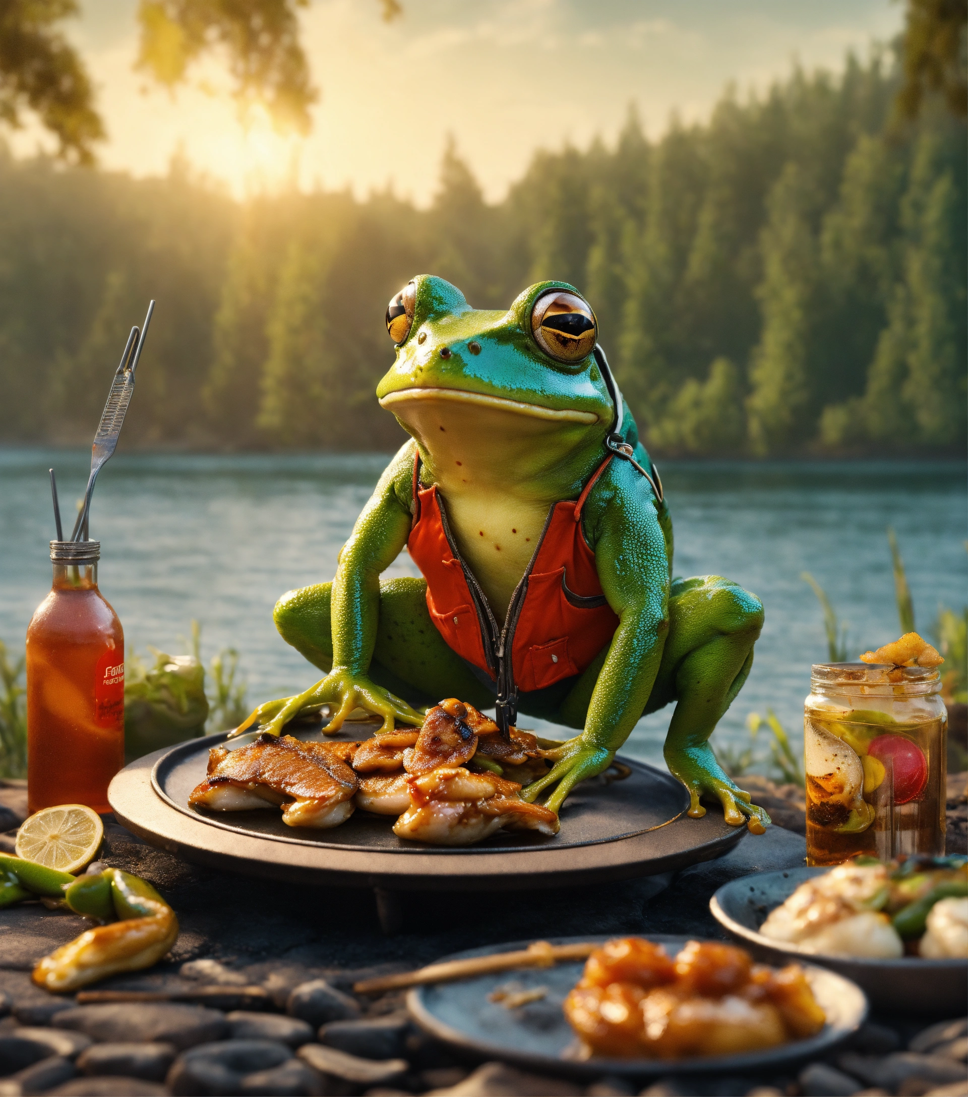 Lexica - Extremely realistic stylish frog in sneakers, jeans. On the ...