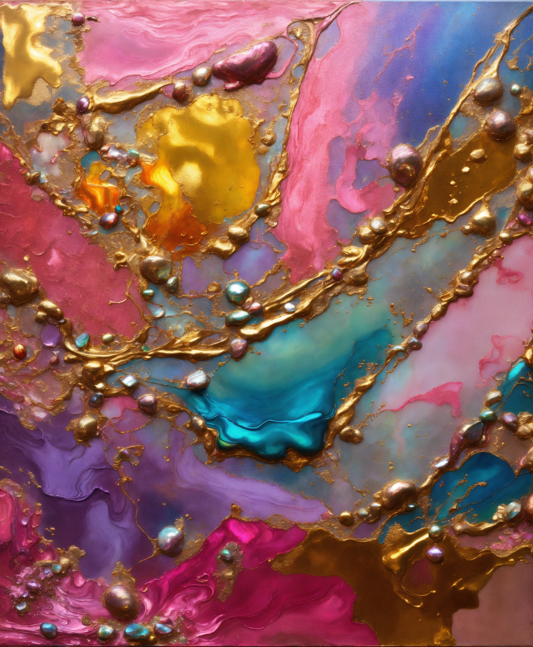 Lexica - Colorful abstract painting oil and water complex complicated ...