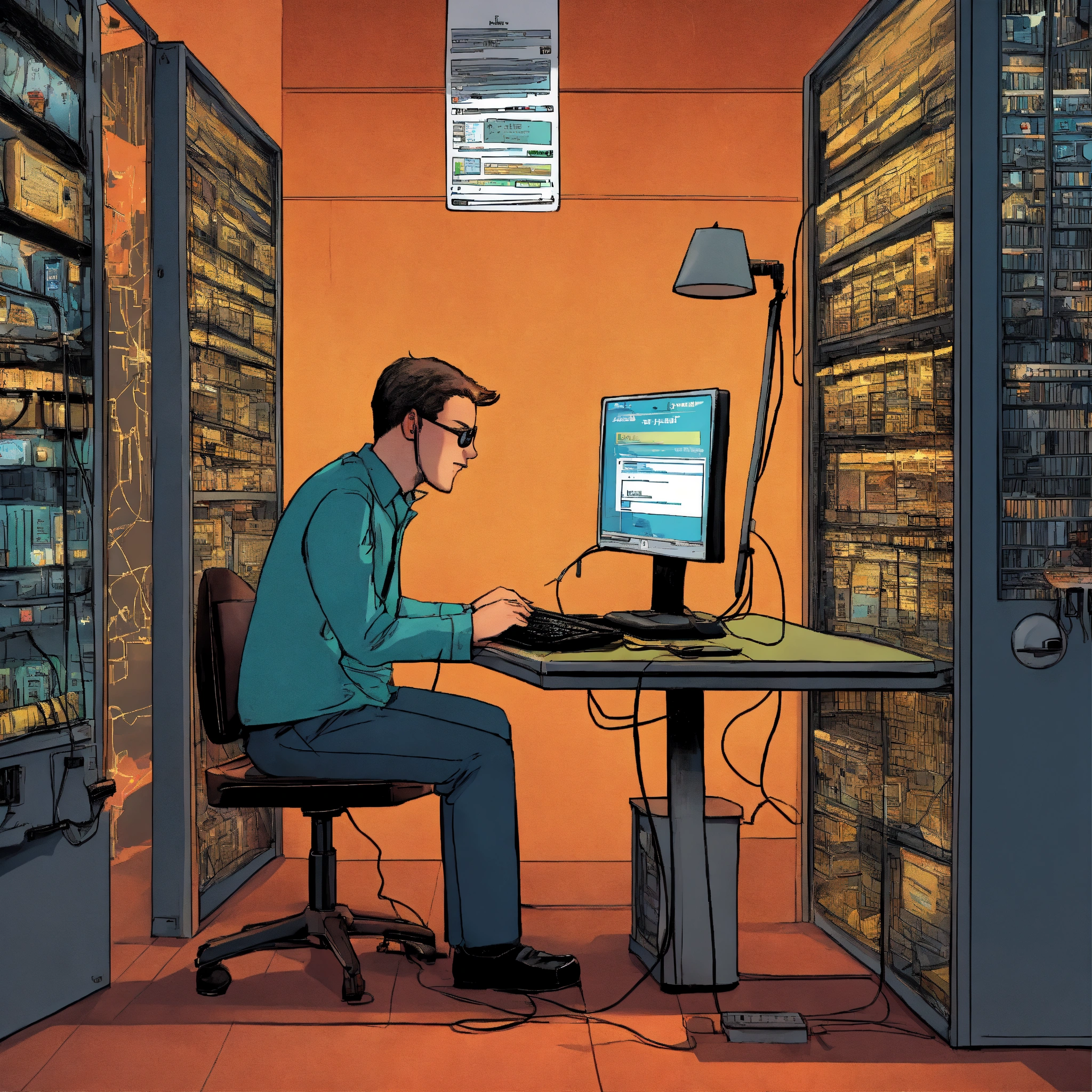 Lexica - Internet hacking, social engineering, cartoon