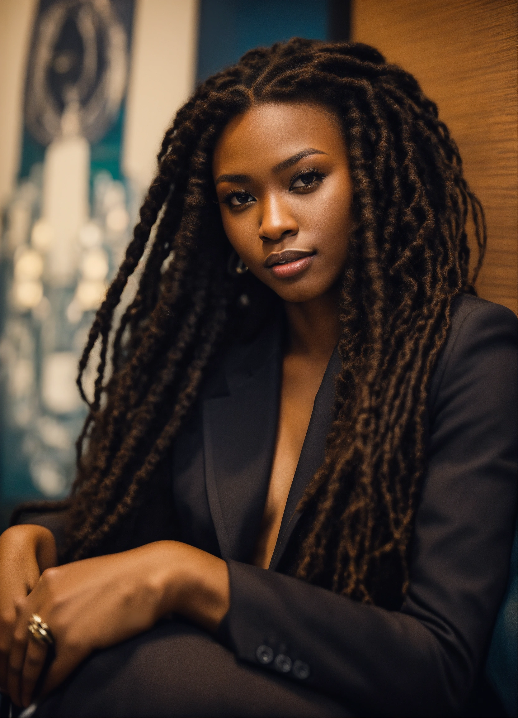 Lexica - Gorgeous dark ebony black 24-year-old. With very long locs ...