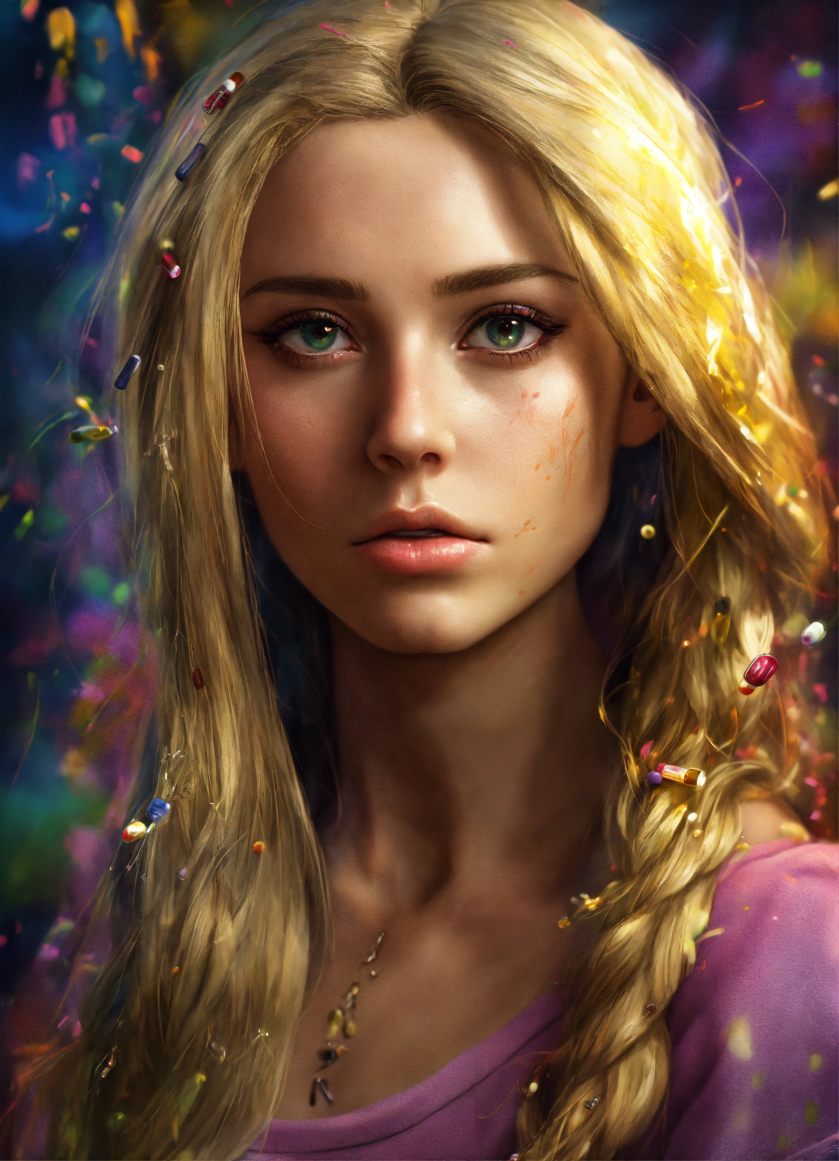 Lexica - Sick Drug addict Rapunzel portrait, front face ,photorealistic ...