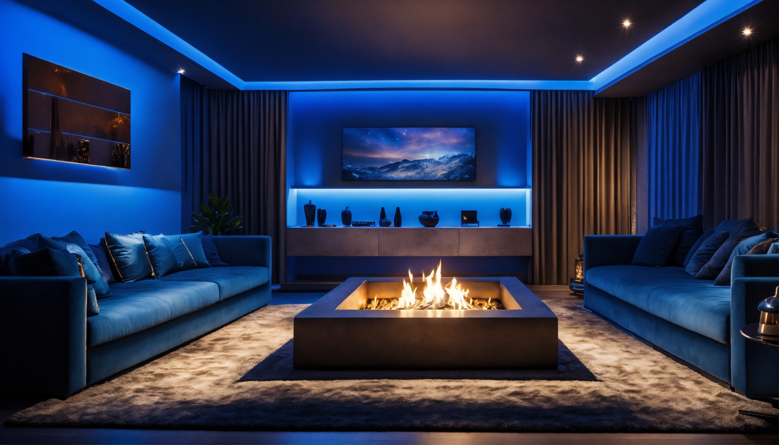 Lexica - A luxury relaxation room dark with ambient illumination in ...