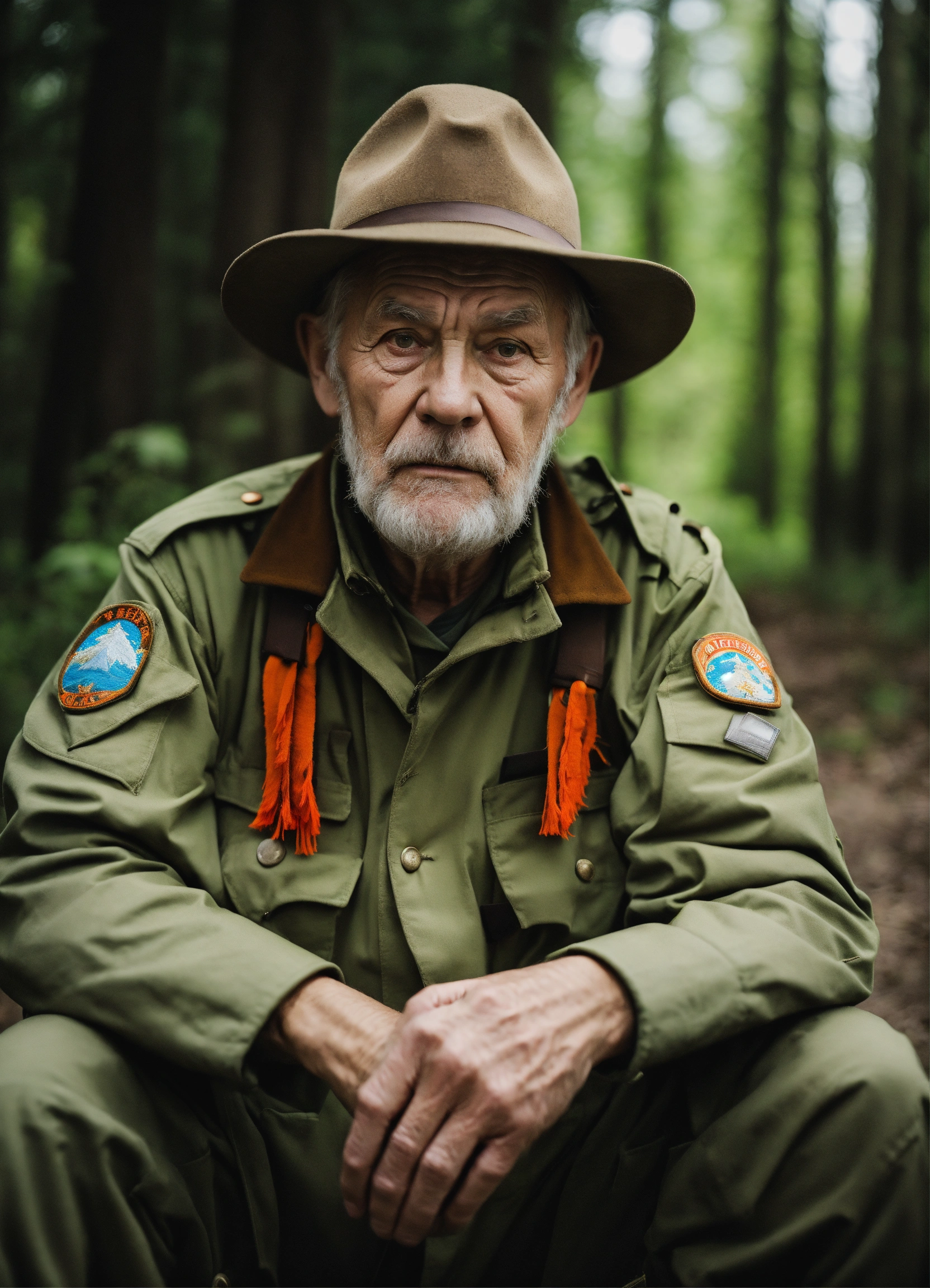 Lexica - Scared unique expressive old FOREST ranger in Siberia agent ...