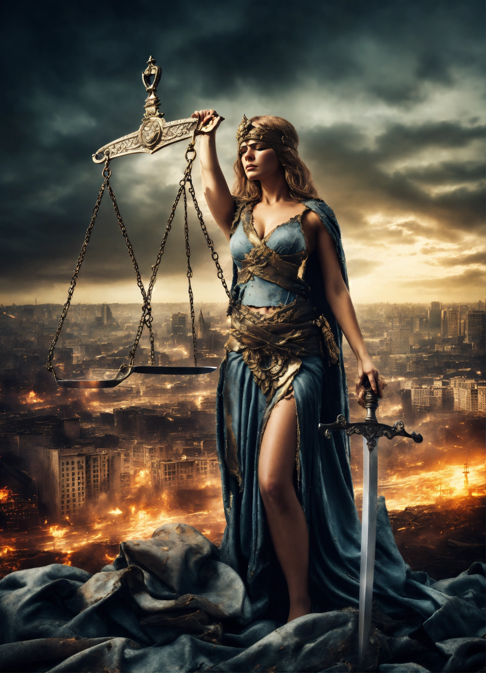 Lexica - Beautiful, Lady Justice with blindfold, scales of justice ...