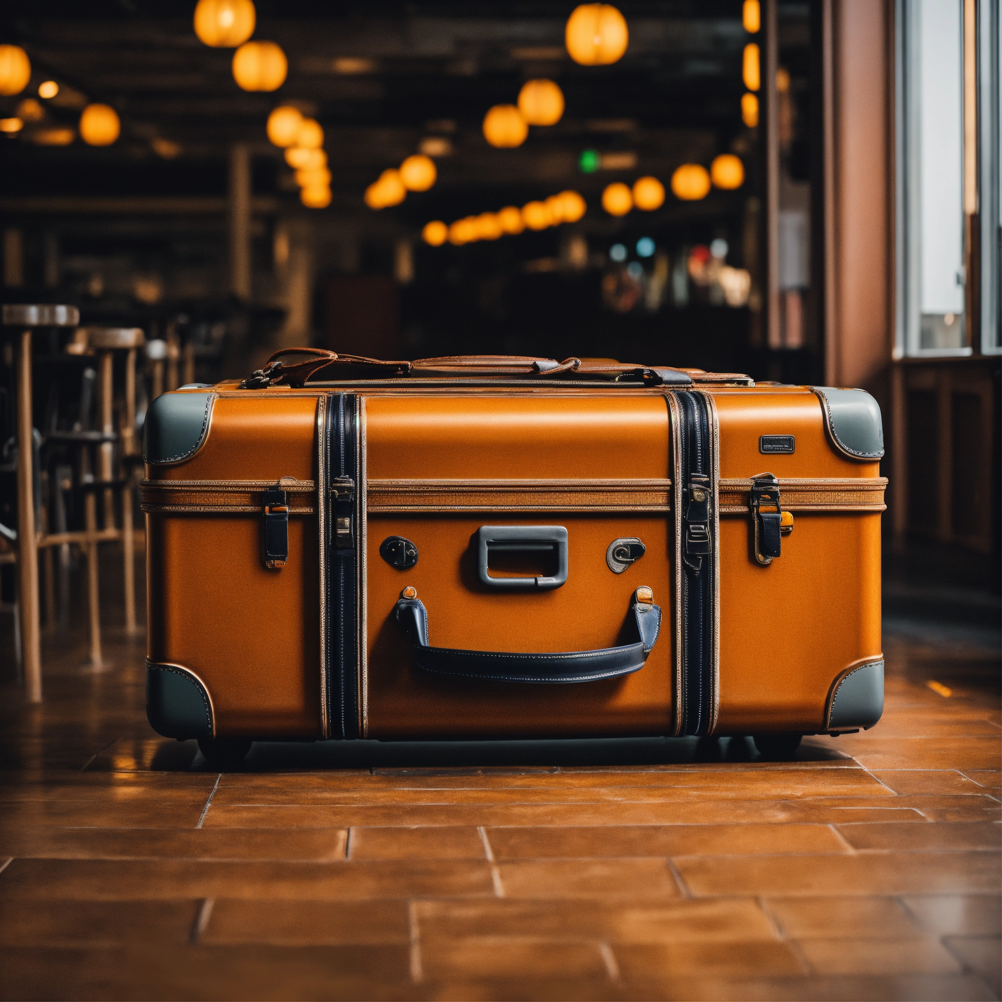 Lexica - A photo of a suitcase with a stylish design. The suitcase is ...