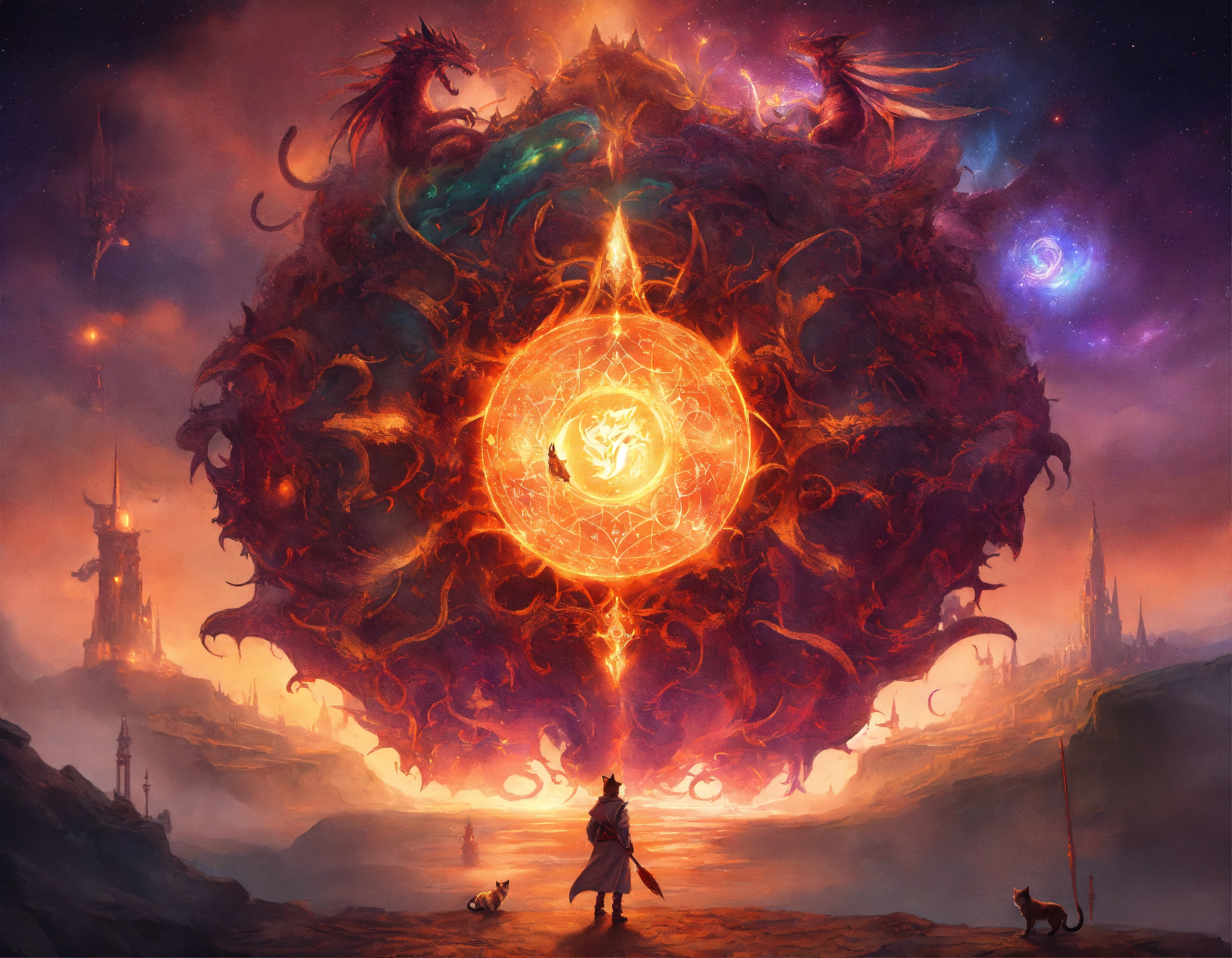 Lexica - An extraplanar astral nexus with dragons and cats