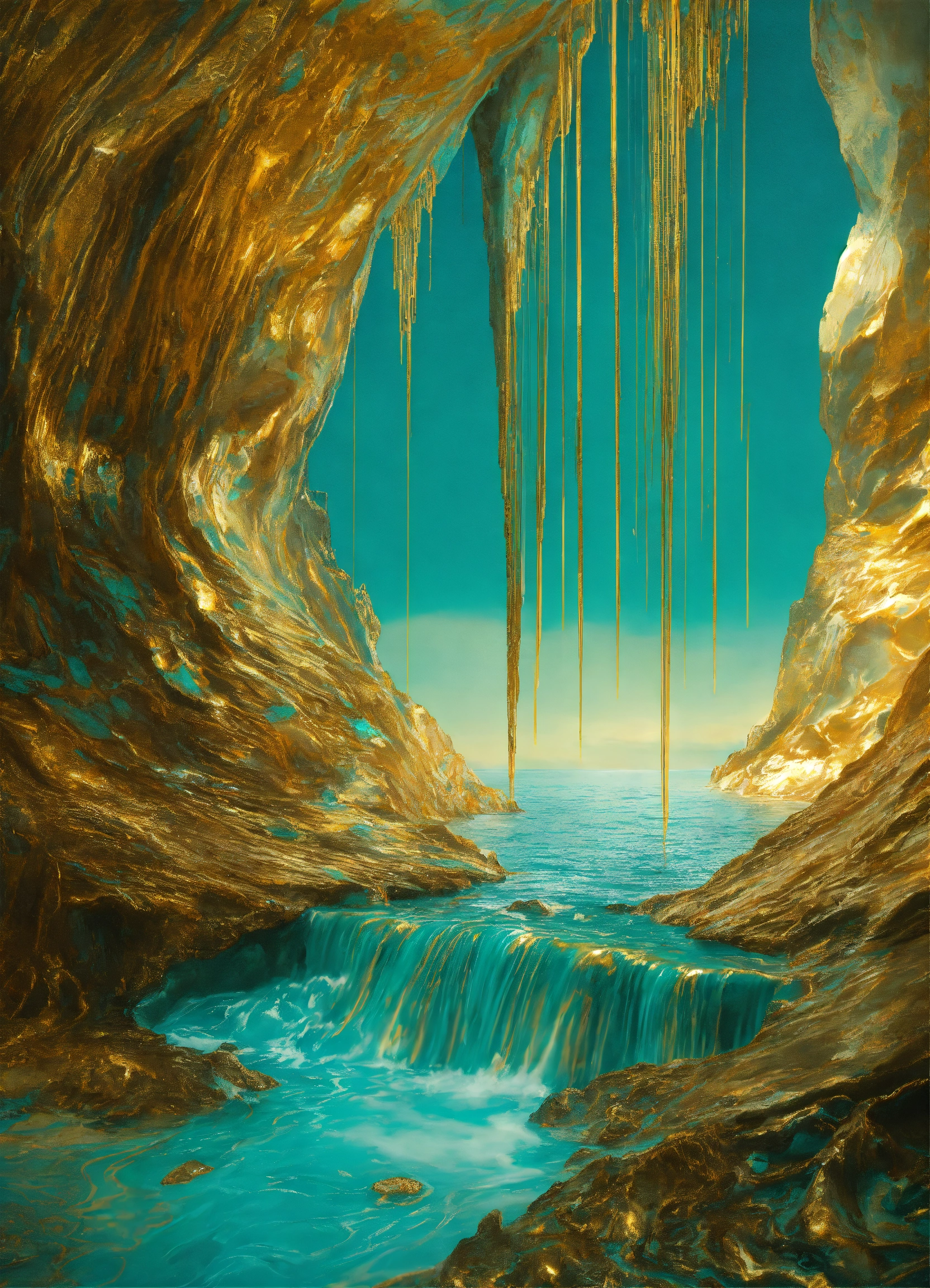 Lexica - Liquid, surreal, turquoise, metallic, gold, ocean, alien ...