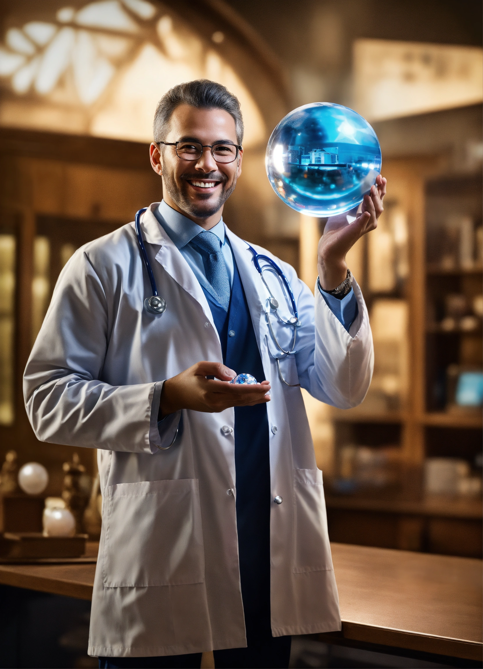 Lexica - A hyper-realistic photograph of a smiling, confident doctor ...
