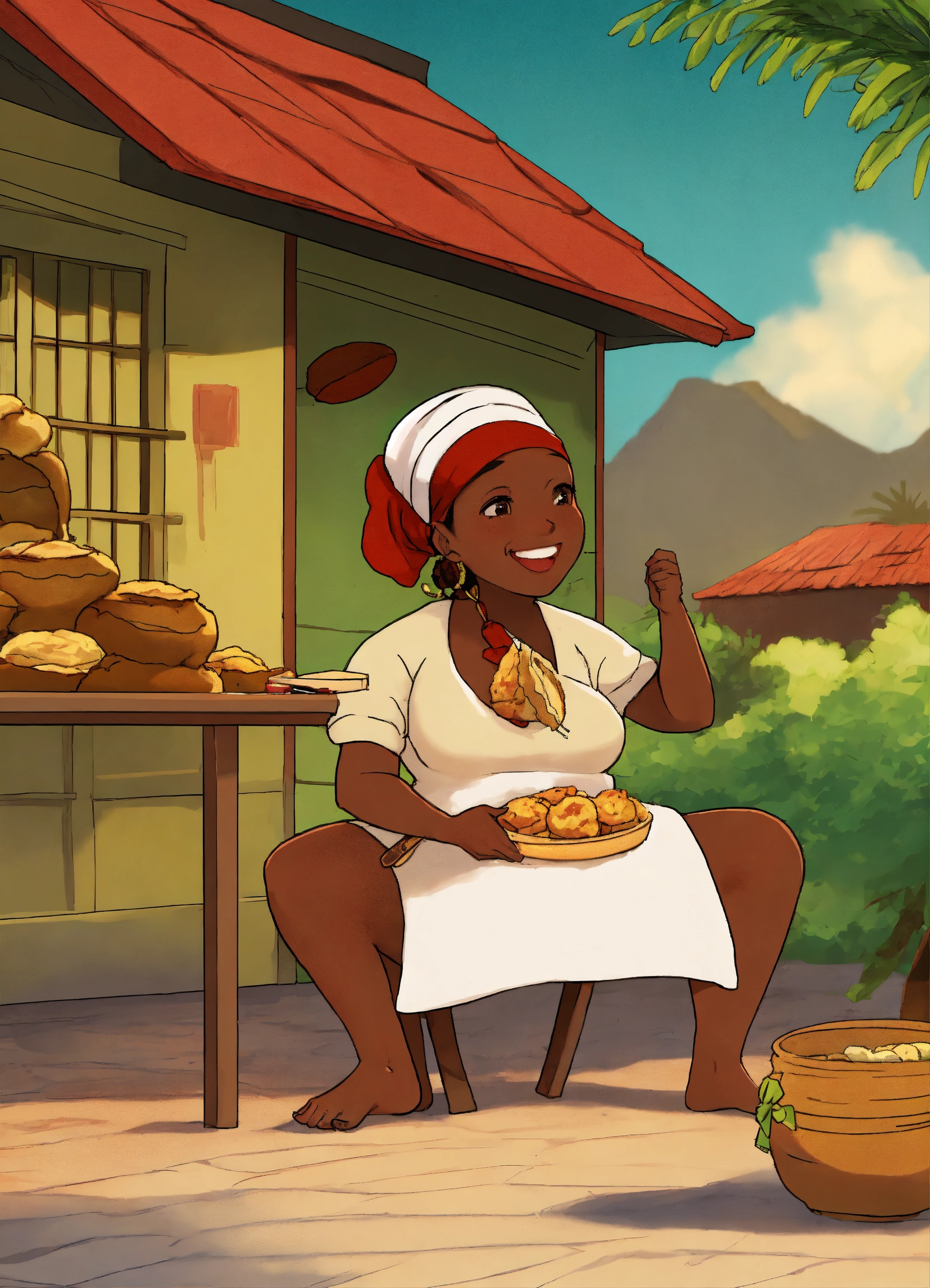 Lexica - A cartoon of dancing Talking Caribbean fried dumplings sharing ...
