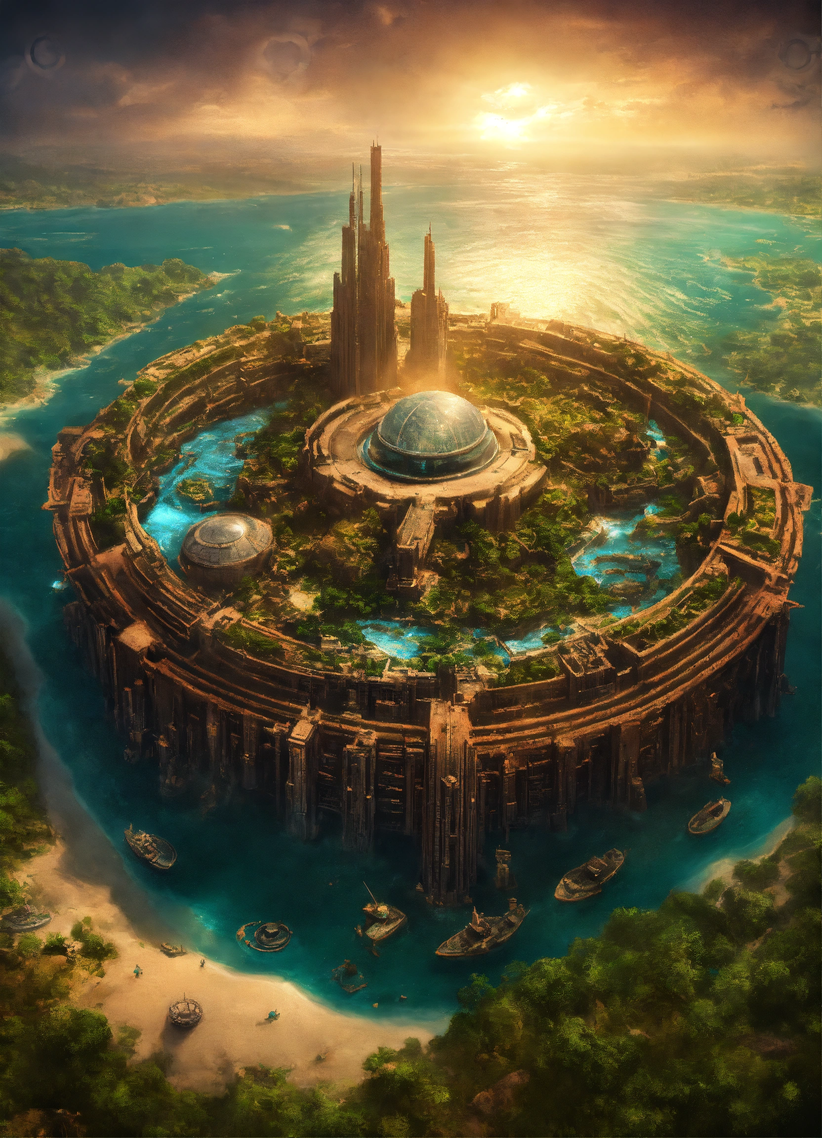 Lexica - Atlantis filled with ancient black people. Round with 3 ...