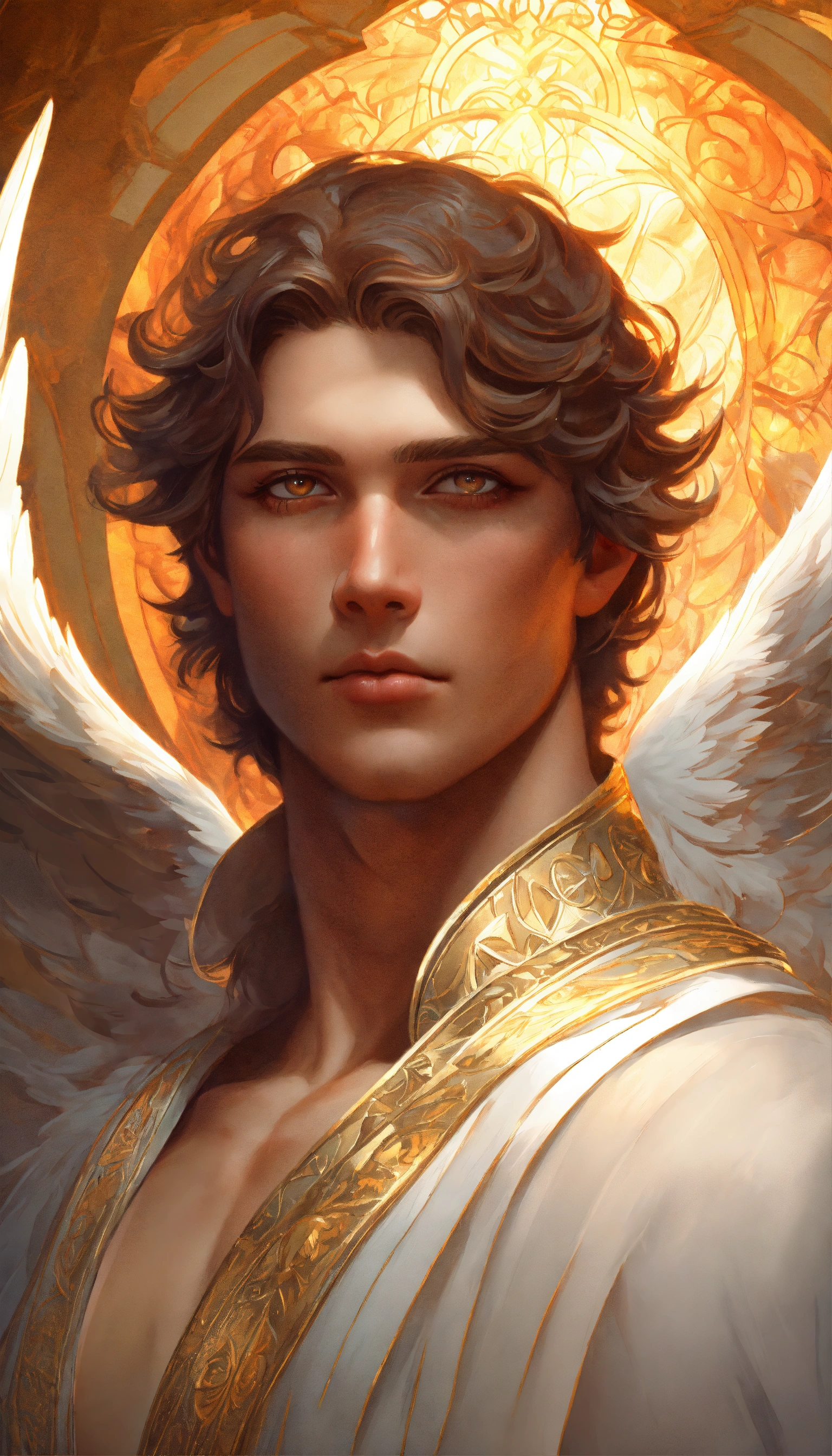 Lexica Male angel, wings, intricate, headshot, highly detailed